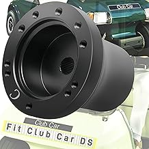 Club Car DS Golf Cart Steering Wheel Adapter for Club Car DS 1984+ Carts Fits 5/6 Hole Golf Cart Steering Wheel - Premium forged aluminum alloy (Black)