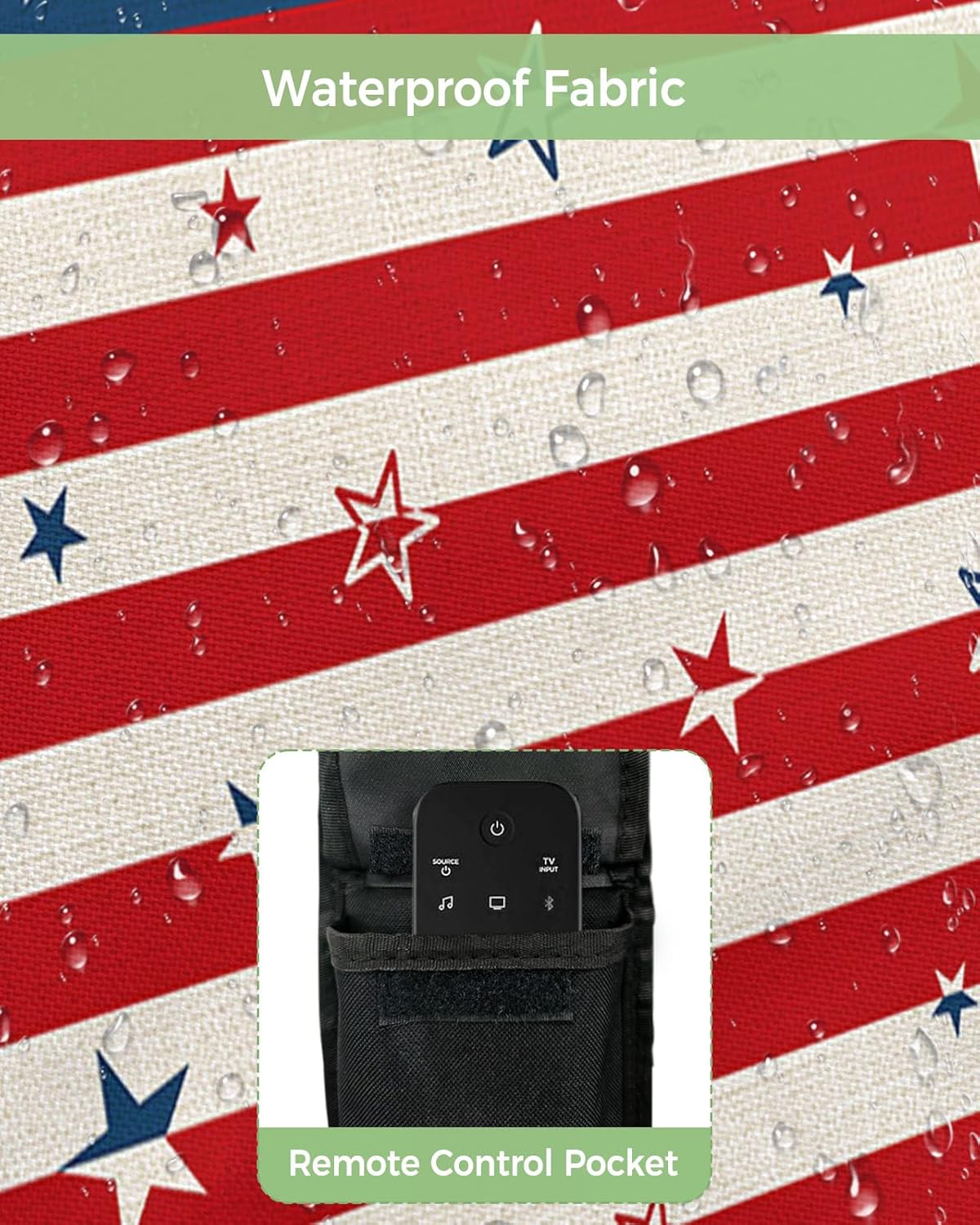 Outdoor TV Cover - 4th of July USA Flag Star Patriot Waterproof and Weatherproof 80"-85" LCD Movable Shield TV Display Screen Protector Outside Television Covers