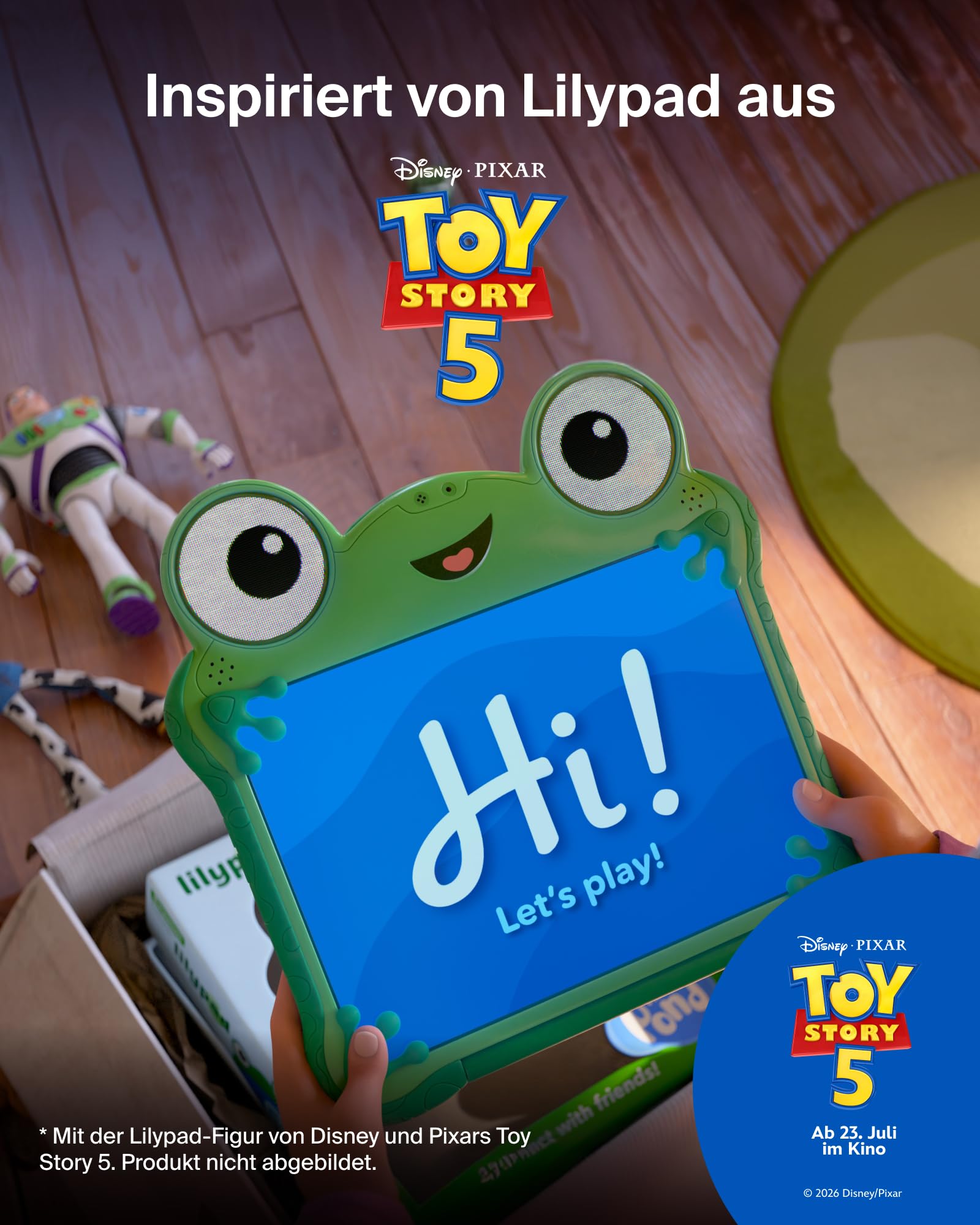 Belkin Disney und Pixar iPad A16 Hülle inspiriert von Lilypad aus Toy Story 5 (11. Generation 2025, 11" / 10. Generation 2022, 10,9"), Stoßfest, Robust, Ungiftig, Tablethülle mit Ständer und Griff