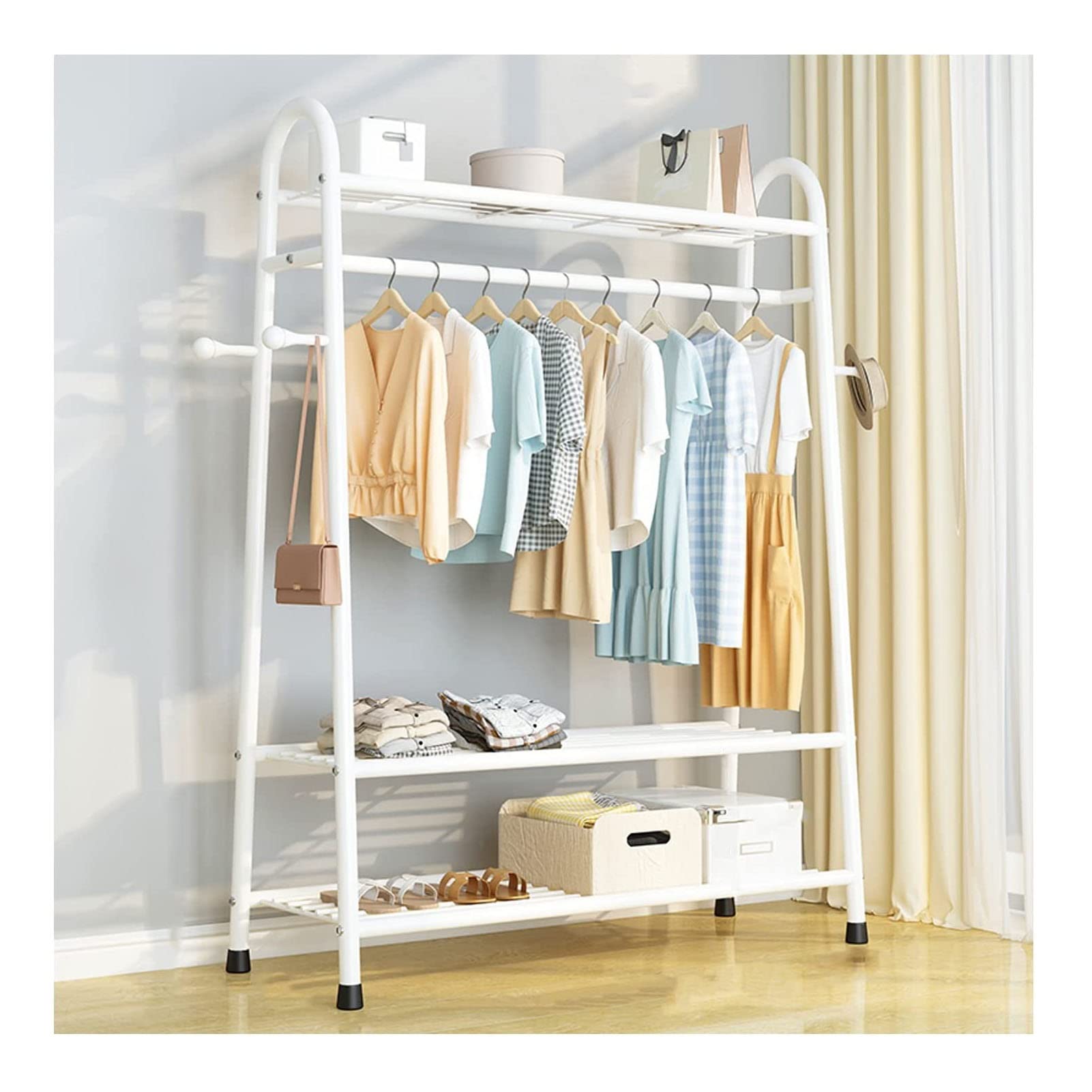 Garment Rail Heavy Duty Coat Racks Freestanding Metal Garment Clothes Dress