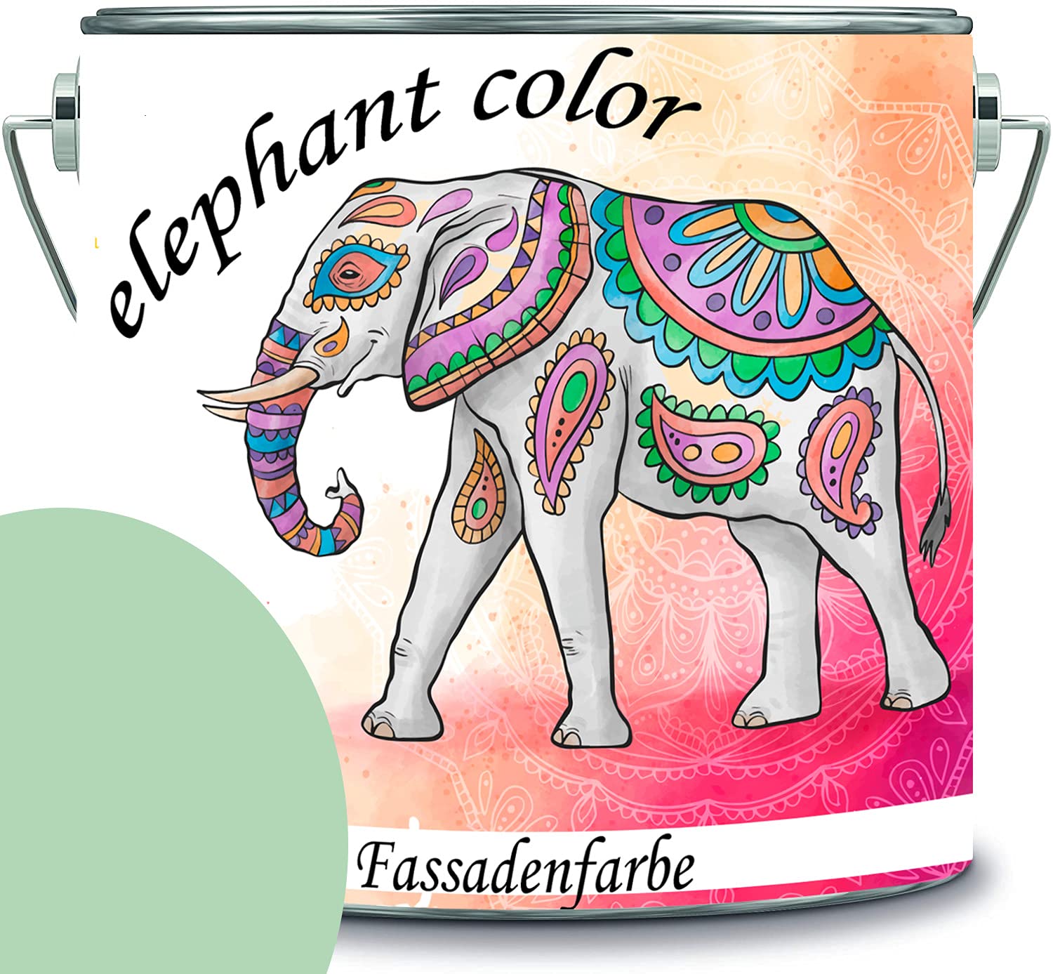 Fassadenfarbe mit Lotuseffekt hochwertige Silikonharzfarbe Sockelfarbe RAL 6019 Weissgrün // elephant color