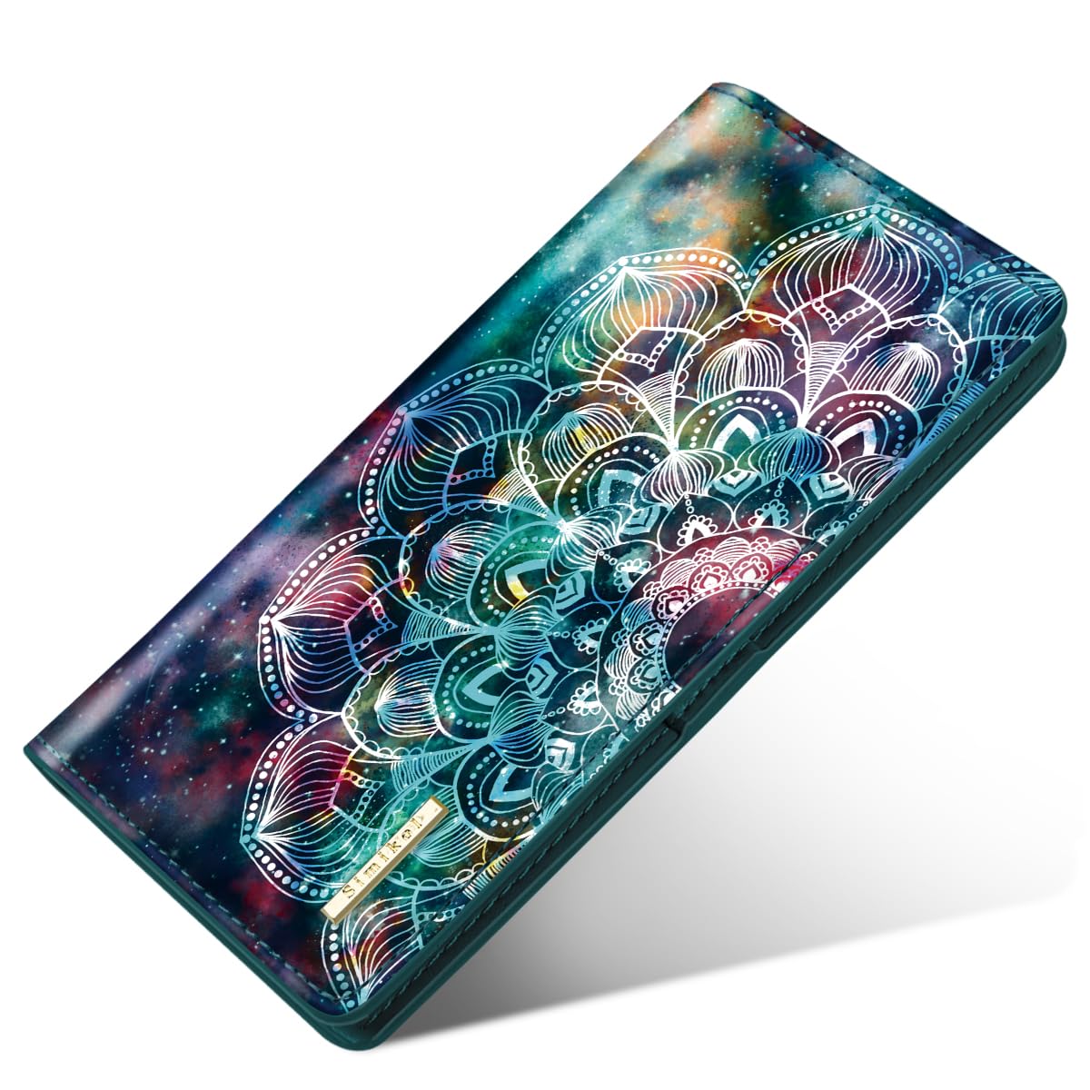 Simikol Ultra Slim Womens Wallet Minimalist Thin Long Leather Bifold Wallet RFID Blocking Card Holder Organizer with Zipper Coin Pocket Ladies Girls