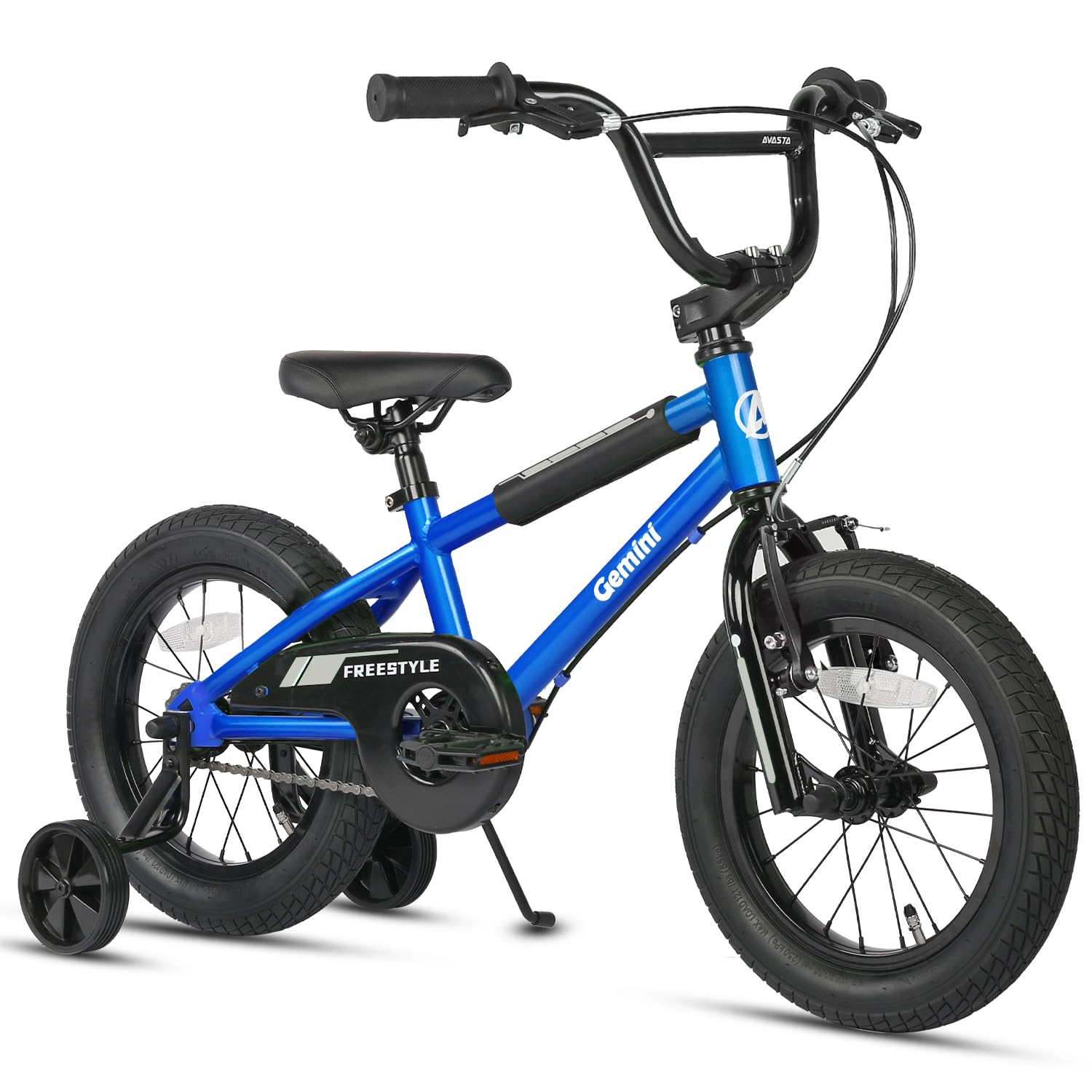 AVASTA 16 Inch Little Kids Bike for Over 4 Years Old Boys Girls Youth BMX Style Bicycle with Bell & Stabilisers & Kickstand, Sky Blue