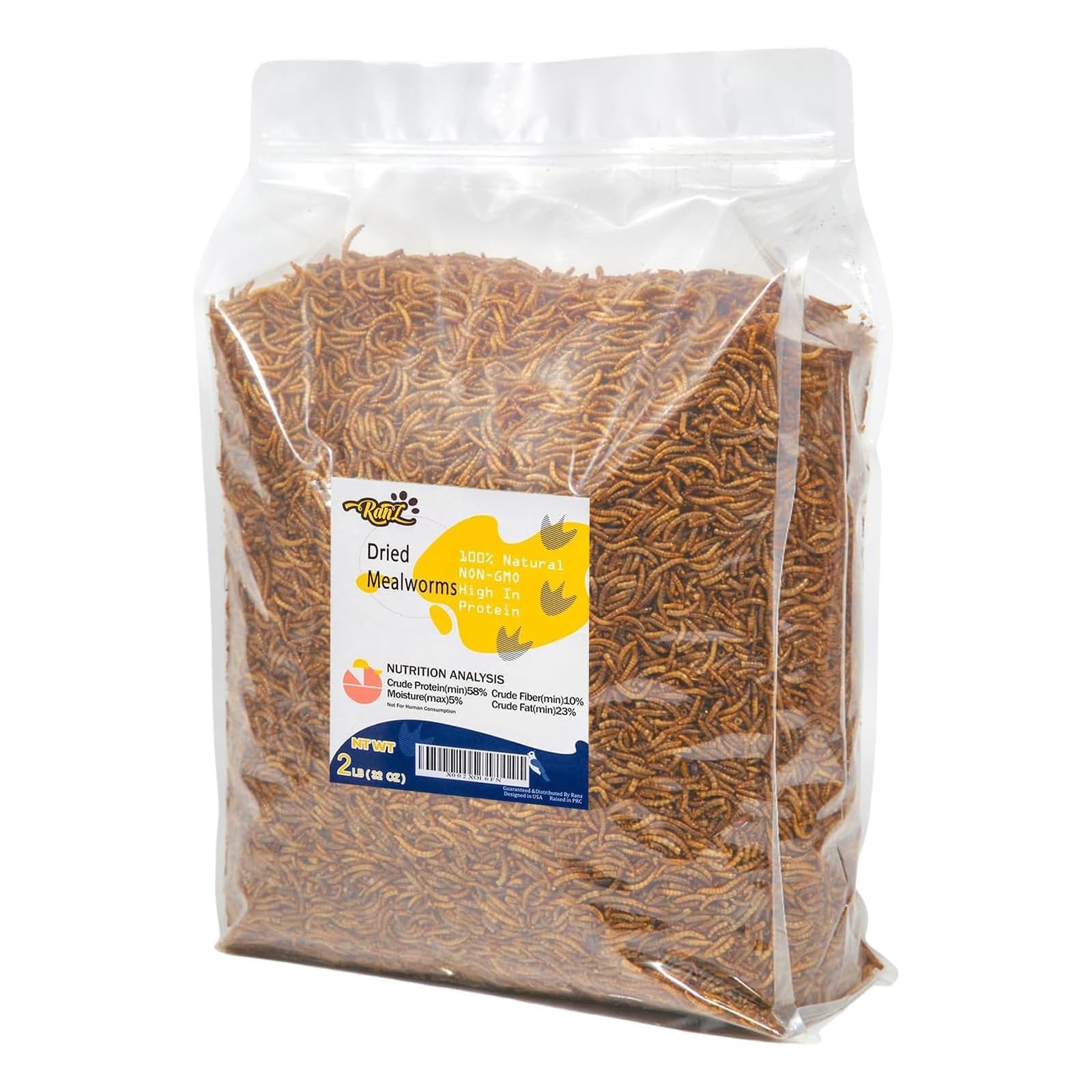RANZ 2LB Dried Mealworms for Chickens &amp; Wild Birds, Chicken Food