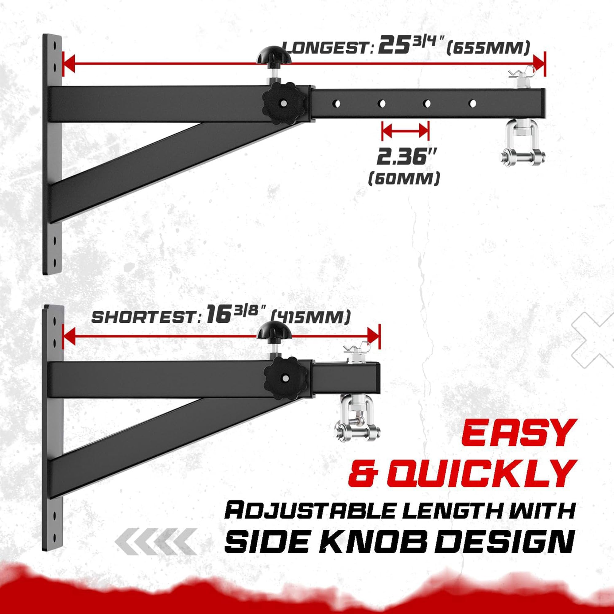 Yes4All Soporte de pared para saco de boxeo, ajustable, resistente, para gimnasio en casa, interior y exterior
