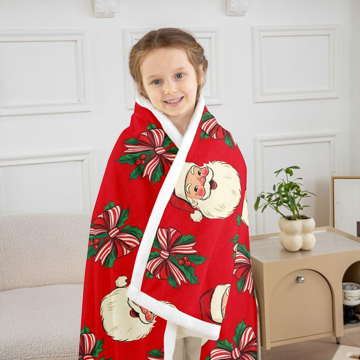 Castle Fairy Santa Claus Throw Blanket 30x40 image 5