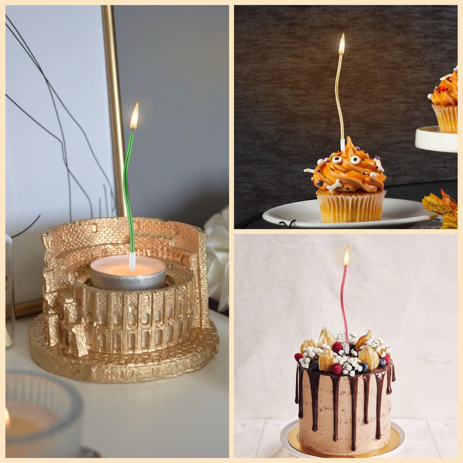 Candele spirale glitter rosso per compleanno