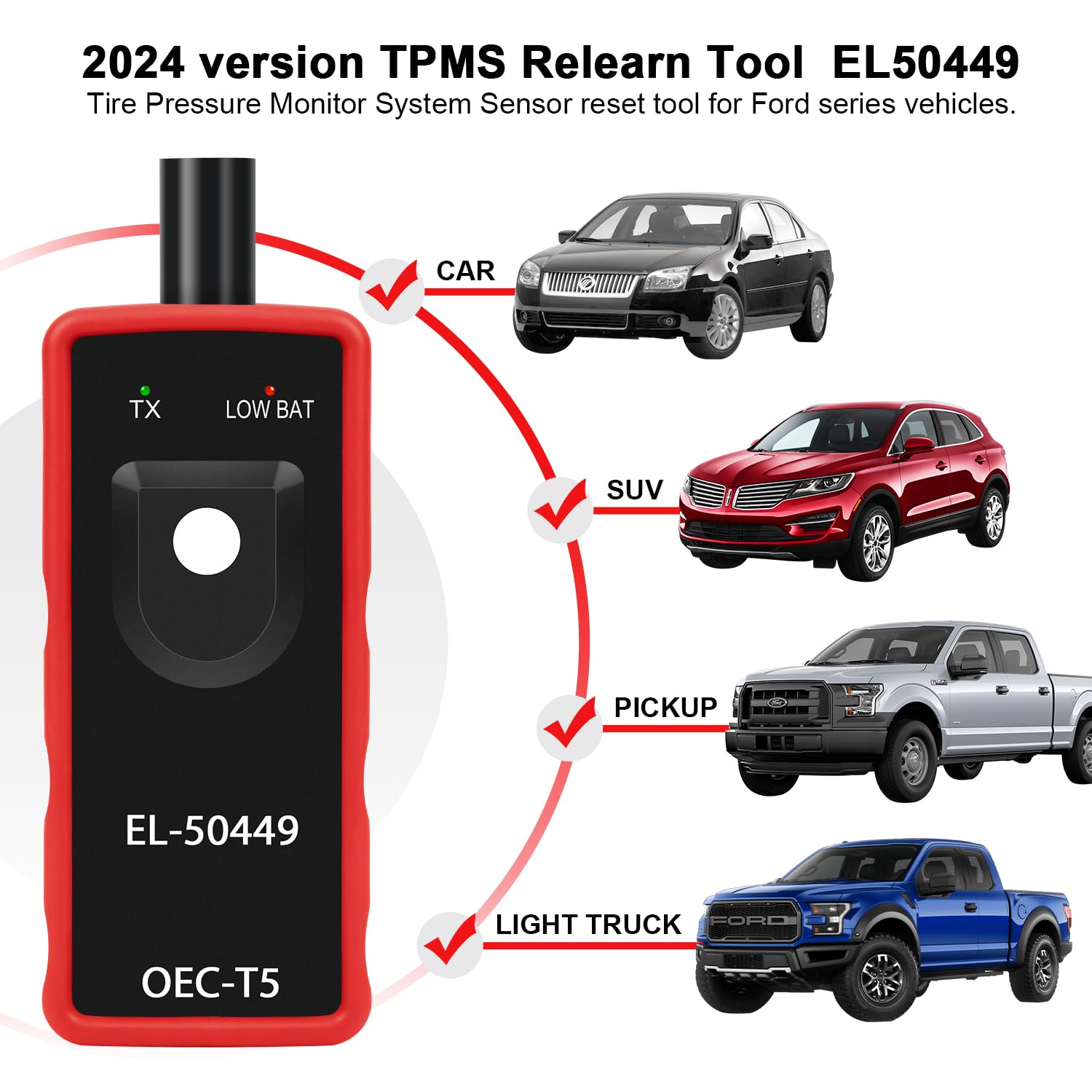 JDIAG EL-50449 TPMS Tool Supported Vehicle Types