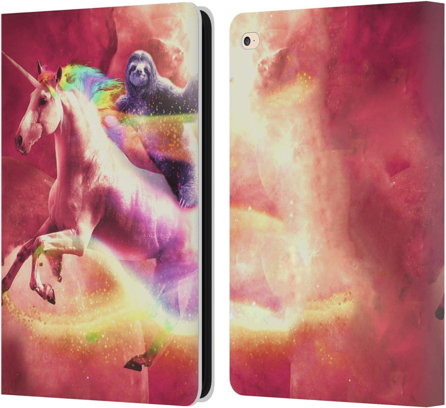 Head Case Designs Officially Licensed Random Galaxy Pizza Sloth Space Unicorn Ride Leather Wallet Case Compatible with Apple iPad Pro 13 M4 2024