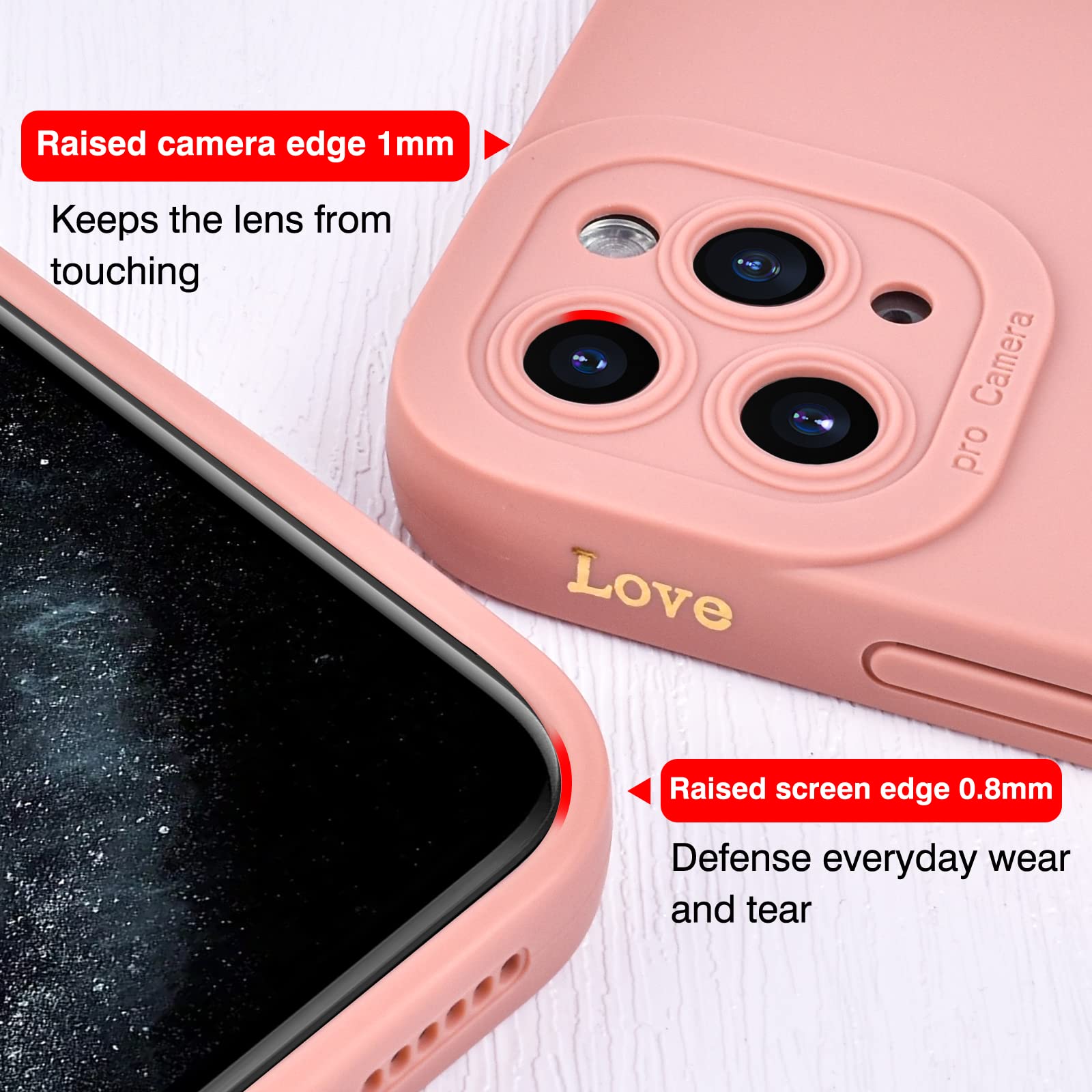 Custodia Newseego Per IPhone 11 Pro Max – Retro Opaco Con Disegno Cuore, Protezione Paraurti In TPU, Rosa - 2