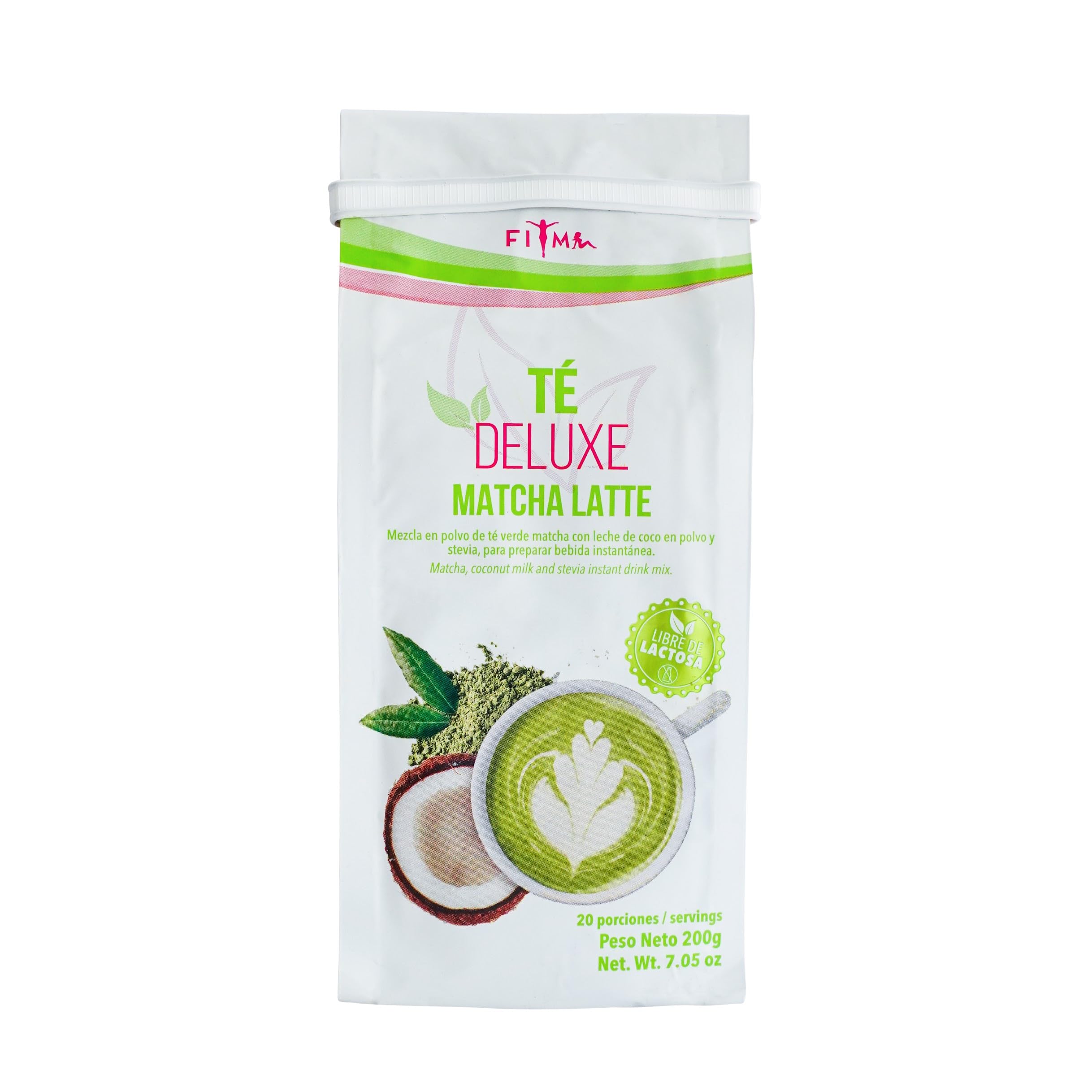 T Deluxe Matcha Latte - Ceremonial Grade Matcha Tea with Coconut Cream Oat Powder and Collagen for a