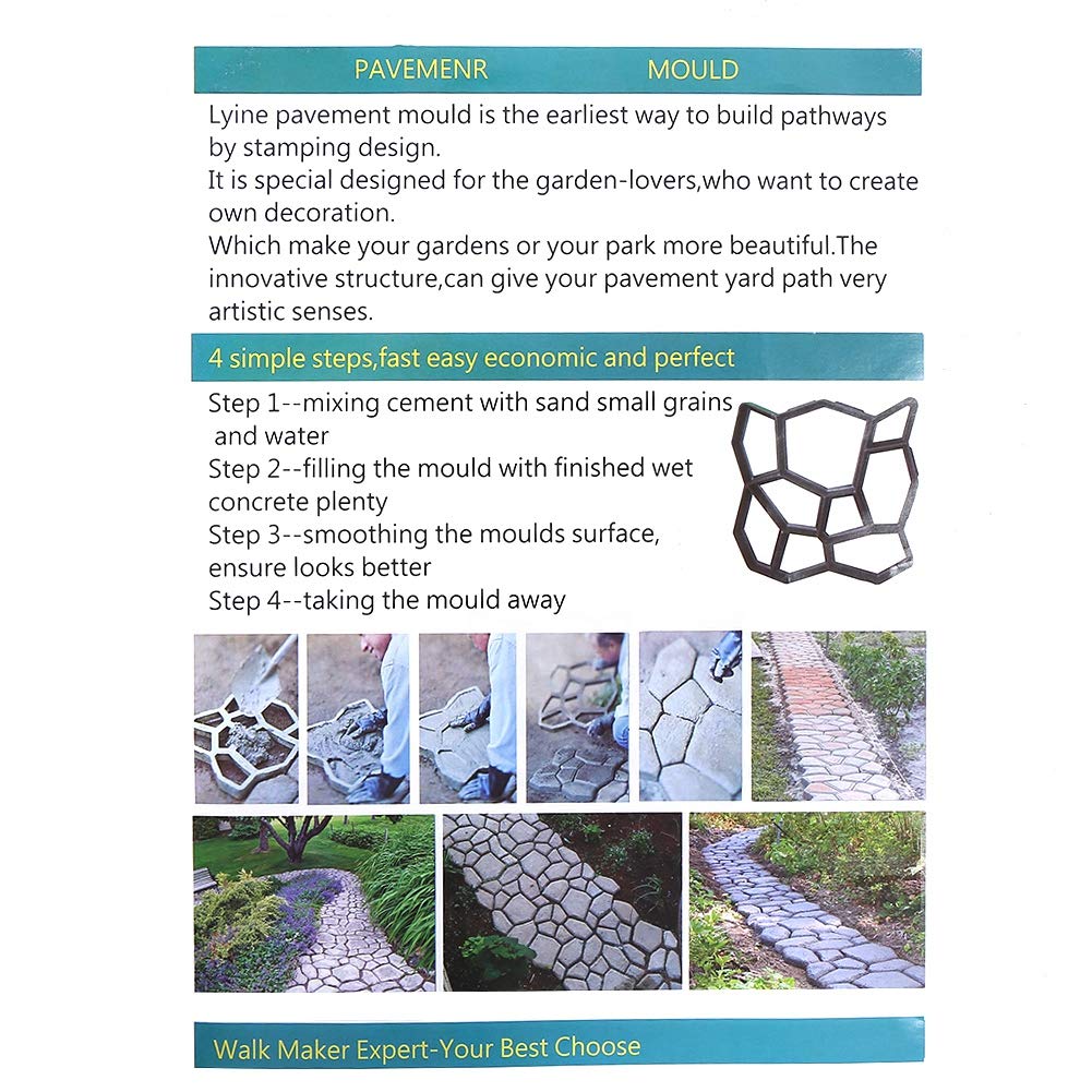 Moule De Pavage De Jardin en Plastique Bricolage Route Pose Ciment Béton Raide Maçonnerie Route Moule Pavage Maçonnerie pour Les Amateurs De Jardin Décoration Travailleurs