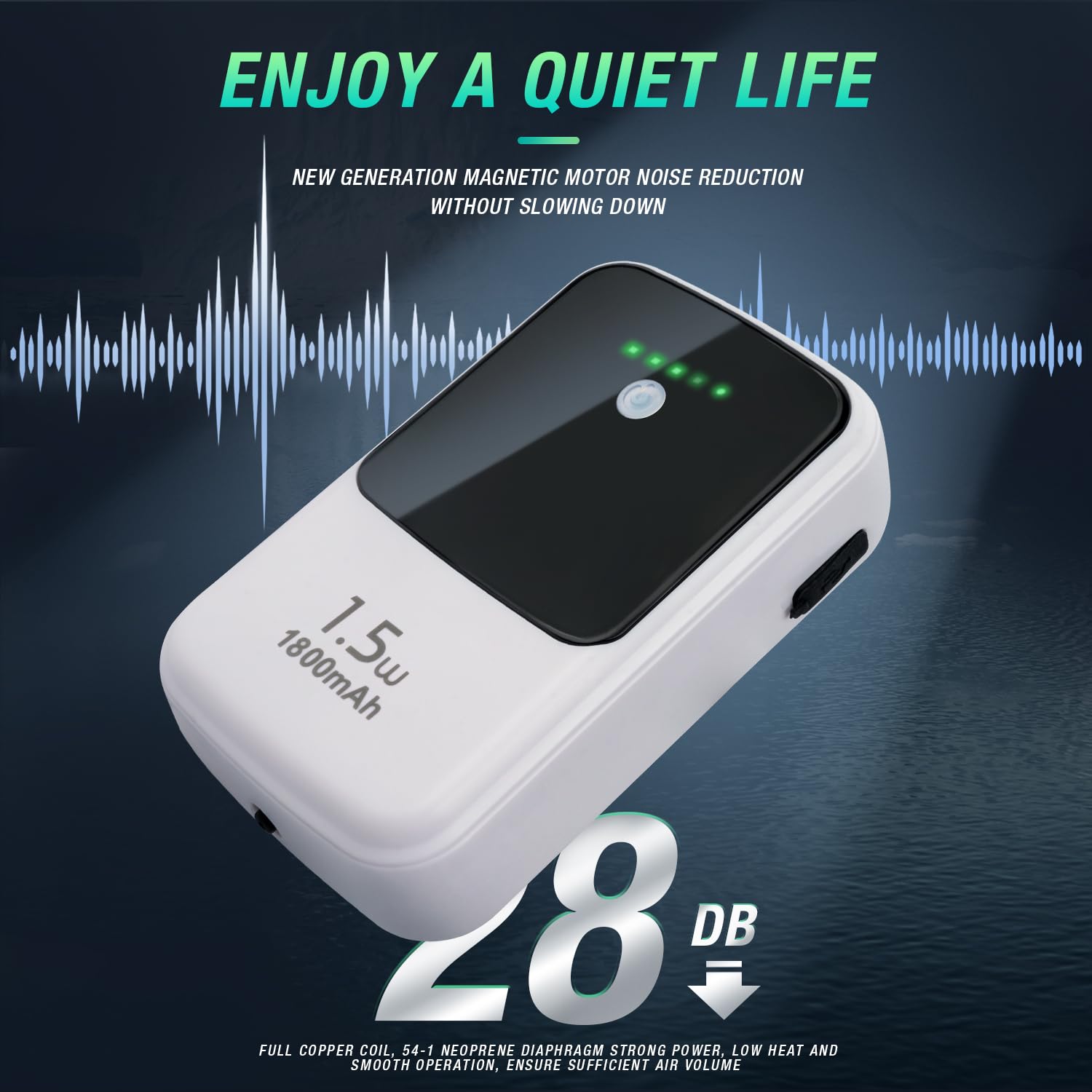 Ghosthorn Silent Dual Operating Mode Rechargeable Aerator for Fish, Large Capacity Aquarium Air Pump with Universal Clip for Most Bait Buckets - image 4