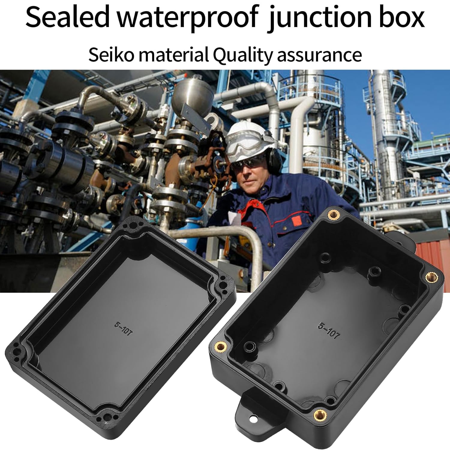 Project Box, 4pcs Junction Boxes, IP65 Waterproof Electrical Boxes, ABS Plastic Dustproof Electrical Project Case Power Junction Boxes with Fixed Ear for Outdoor Electronics - 3.3x2.3x1.37