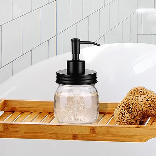 Miniatura 6 de Amolliar Dispensador de jabón líquido en tarro Mason de 10 onzas, bomba y tapa de acero inoxidable, bonita decoración de granja para cocina, baño,