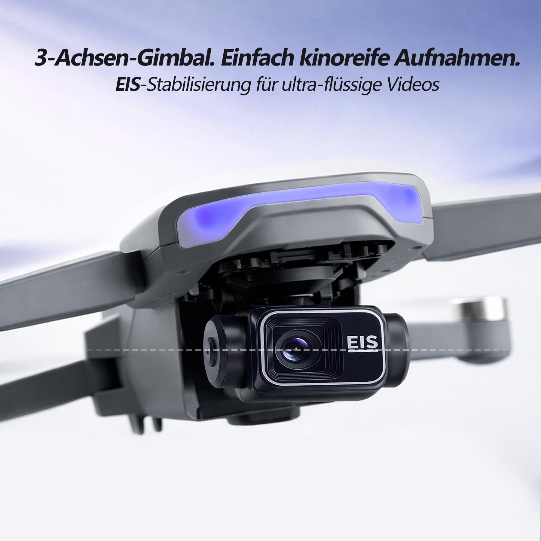 3-Achsen Gimbal GPS Drohne mit 4K Kamera, 4.5" HD Screen Fernsteuerung, 90Min Flugzeit (3 Akkus), 3000M Übertragungsreichweite, Auto Return, Follow Me, bürstenloser Motor, 5G FPV, faltbar, <249g