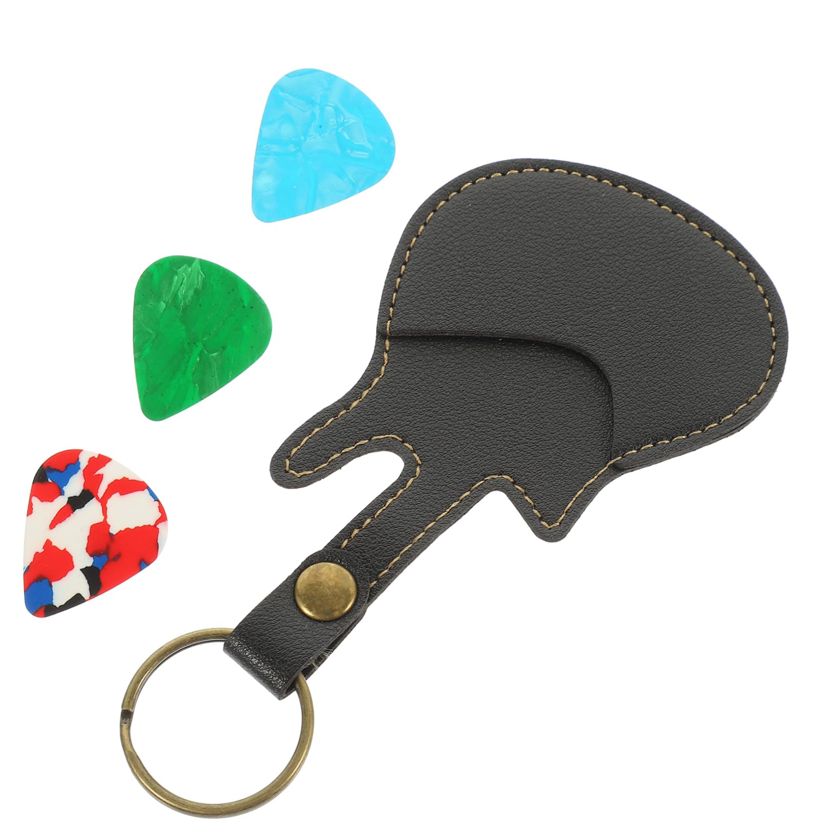 Abaodam 1 Set Guitar Pick Holder Storage Bag with Random Colored Picks Convenient Guitar Accessories for Easy Organization and Portability for Musicians and Players Random Color