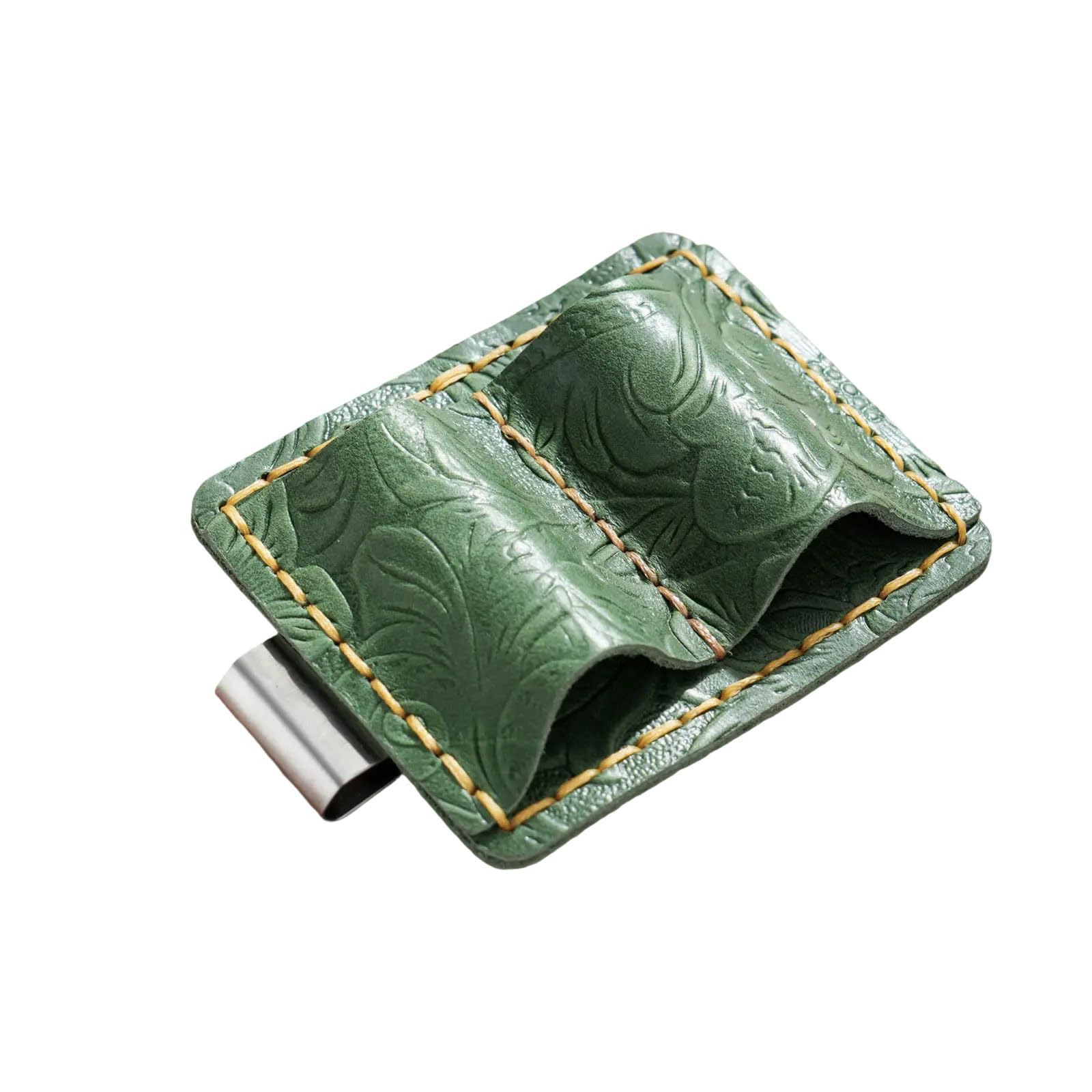 XuQiZZpp Notebook Leather Pen Clip Holder Leather Pencil Holder with Pocket Clip Double Slot Pen Clip Holder for Journal Planner