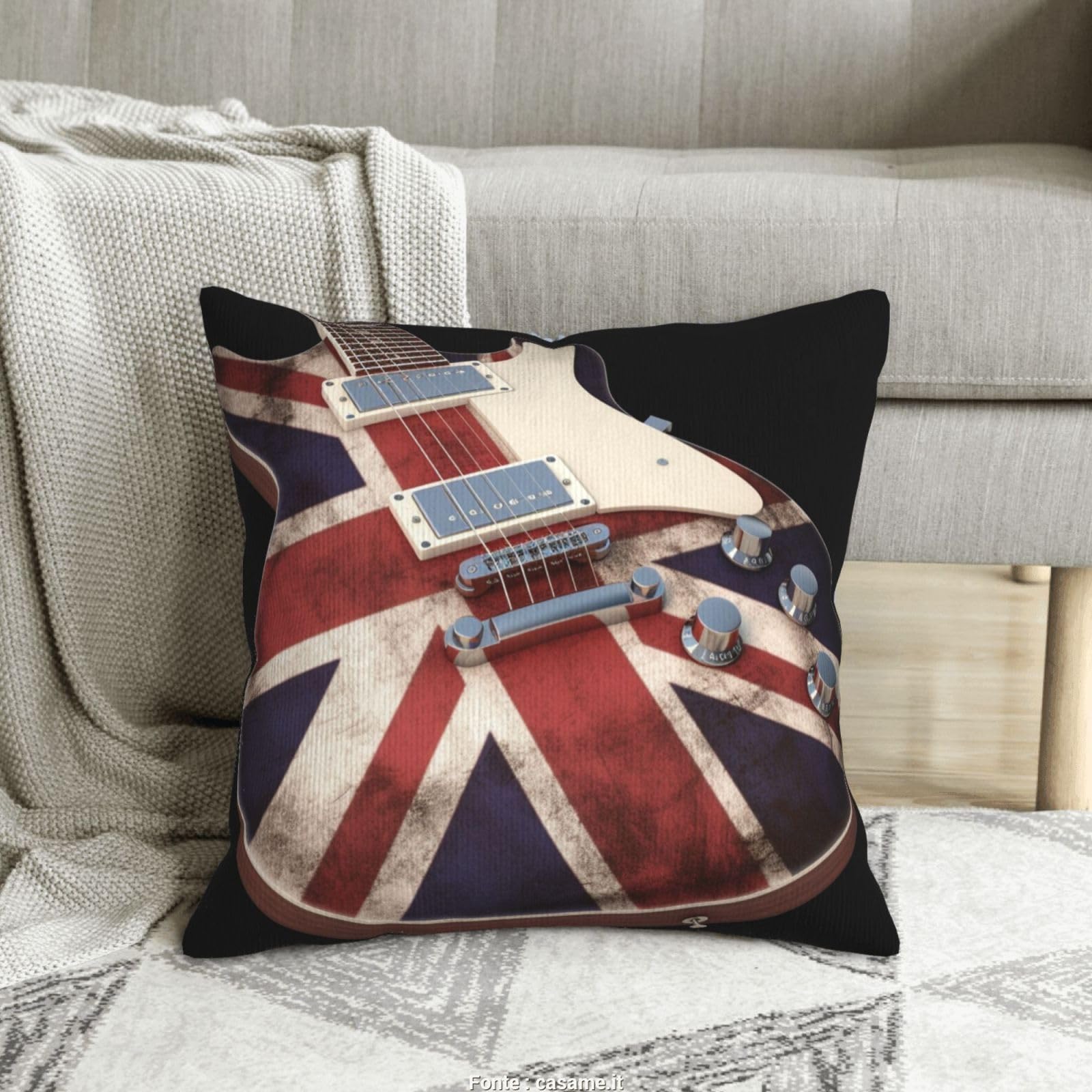 Housse de coussin velours côtelé doux 50,8x50,8 cm décoration salon drapeau anglais
