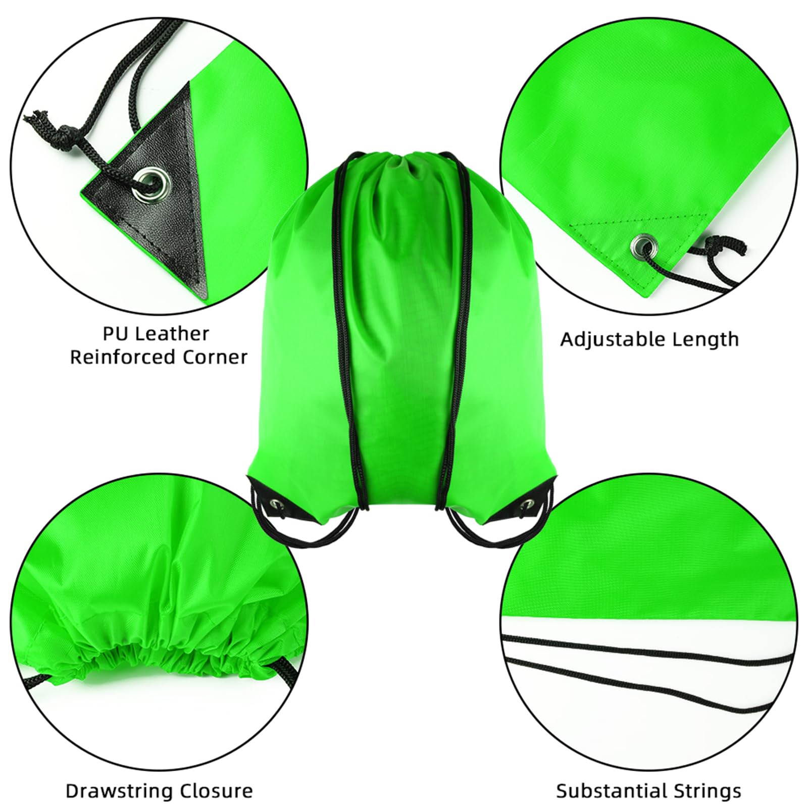 GoodtoU Mochila con cordón, bolsas con cordón, bolsa deportiva de nailon a granel