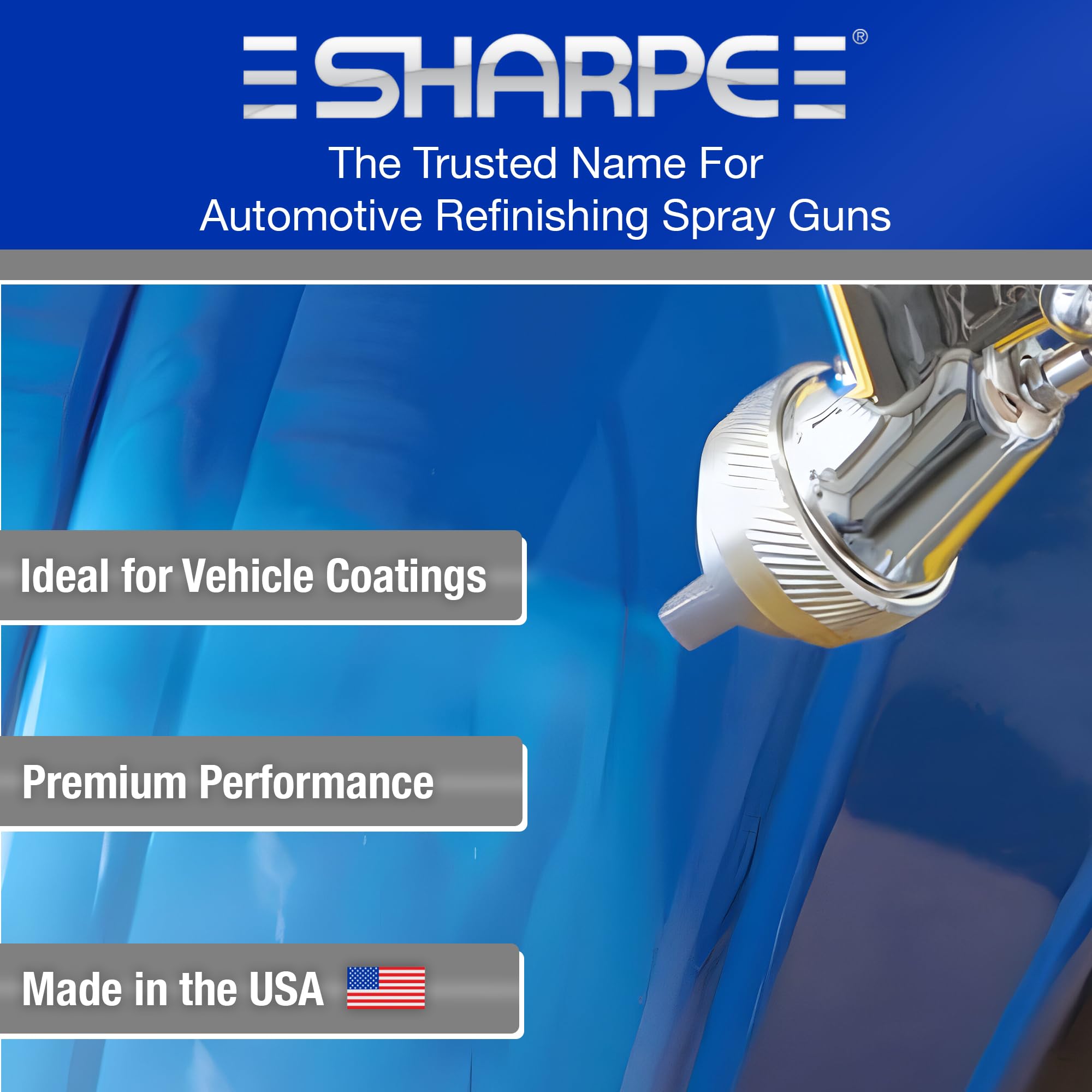 SHARPE Razor HVLP Siphon Air Spray Gun, Siphon Feed, (2.2 mm) with 1 Qt Cup 287961