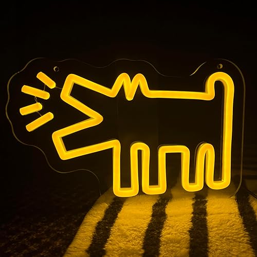 Miniatura 1 de Señal de neón para perro, iluminación ajustable, luz de neón LED para dormitorio, pared preppy niñas, estética, dormitorio Y2k, lindo bratz,