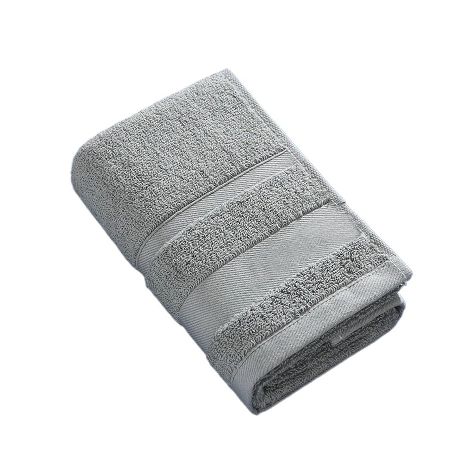 WSQHAO 2pc Bath Towel Soft Absorbent Cotton Towels Thickened Quick-Dry Machine Washable Household Bathroom Essentials 35 * 73cm for Shower(Grey)