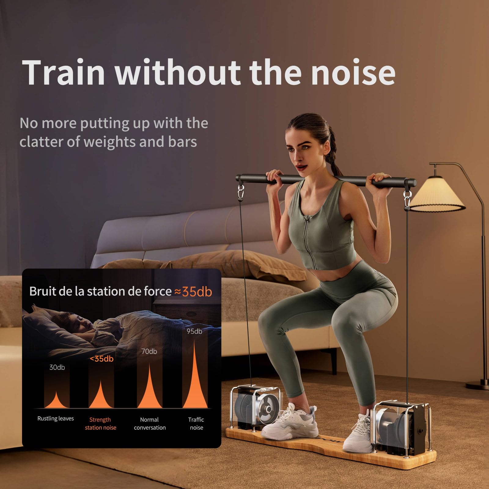 Dispositivo de Fitness portátil – Sistema de Entrenamiento de Fuerza Todo en uno con Resistencia Ajustable (7-17 kg), 4 Modos, Entrenamiento de Cuerpo Completo, diseño Compacto para hogar y Viajes