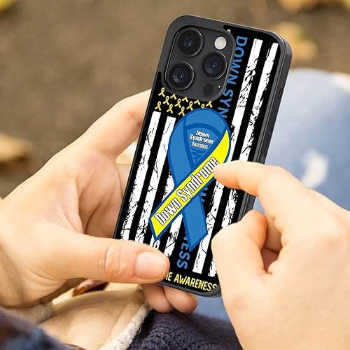 Miniatura 6 de America Flag Down Syndrome Ribbon Down Syndrome Awareness Funda para iPhone 16 16E 15 14 13 12 11 Pro Max S25 S24 S23 S22 S21 FE Ultra Plus Note 20