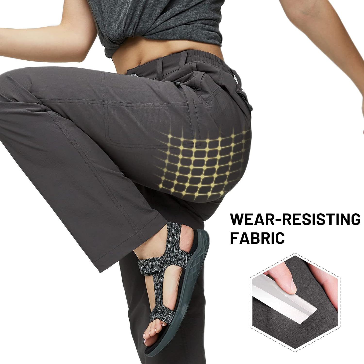 MIER Women's Quick Dry Cargo Pants Lightweight Tactical Hiking Pants with 6 Pockets, Stretchy and Water-Resistant - Image 2