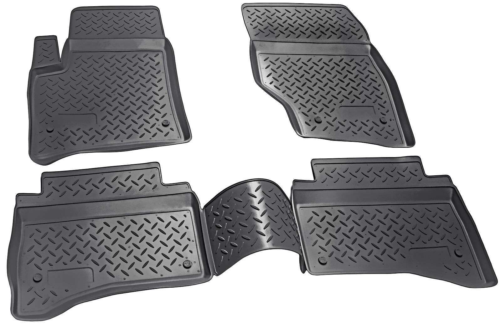 RECAMBO Juego de alfombrillas de goma y bandeja de maletero para Porsche Cayenne 1, tipo 9PA, año de fabricación 2002-2010, 100% a medida, alfombrillas y maletero de TPE antideslizante de alta