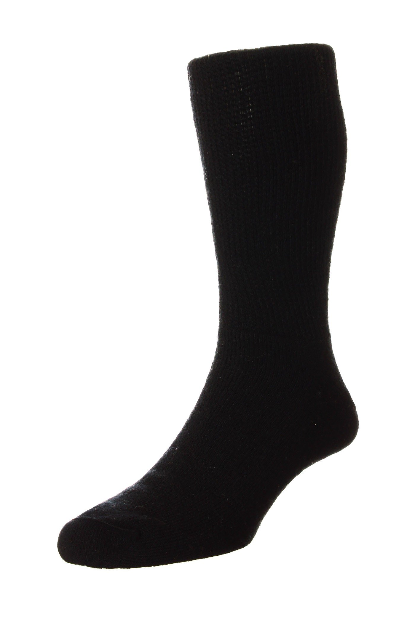 Hj Hall Men's Black 1 Pair Wool Diabetic Socks 11-13