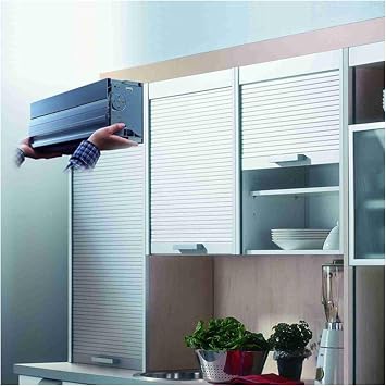 Roll Up Cabinet Doors Tambour Tambour Sliding Door Pull-Down Tambour Door Kit for Kitchen Cabinet, RV, Motorhome, Office, Hotel40x60 cm