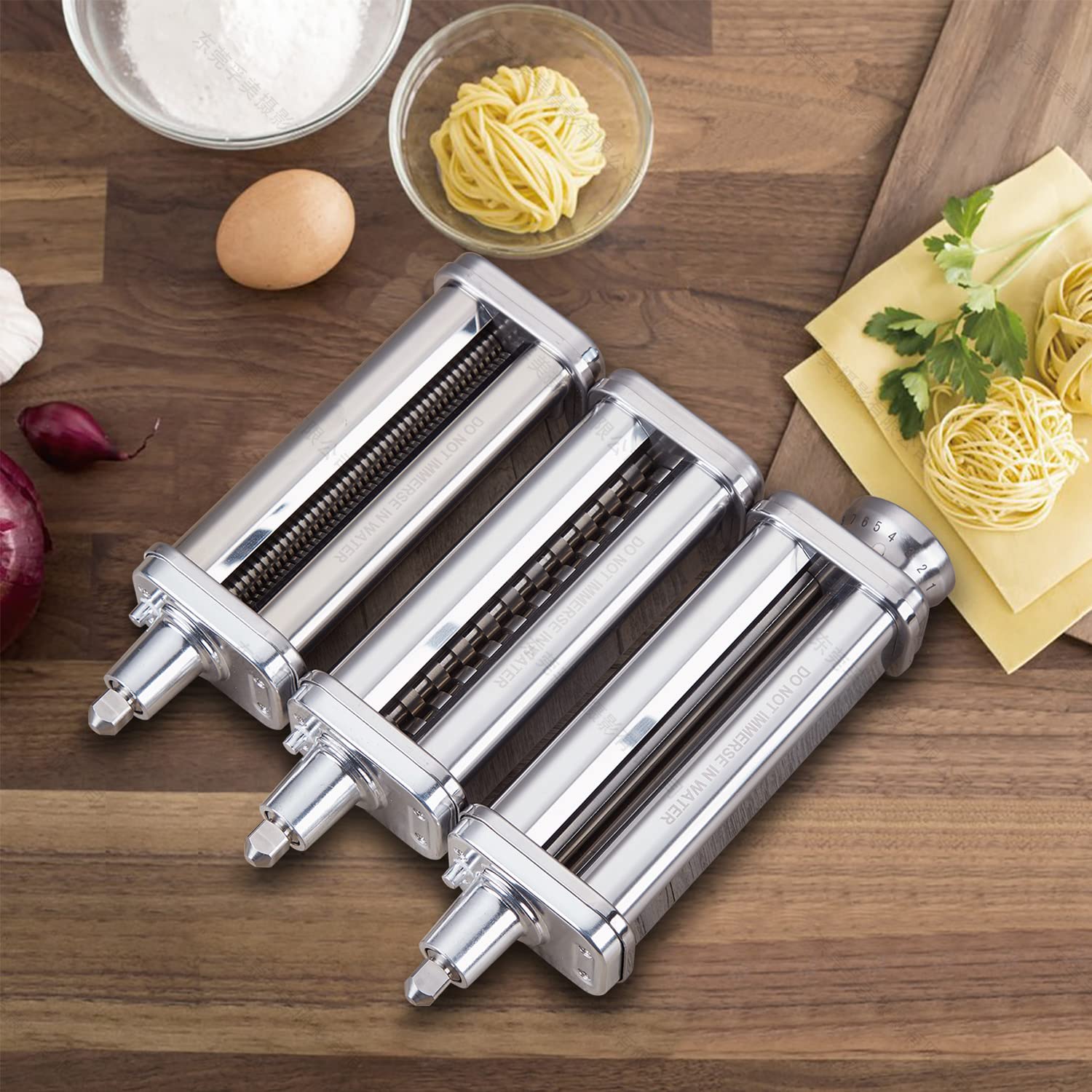 Accesorio para Pasta para KitchenAid Robot de Cocina, Accesorios de la máquina 3 en 1 de para Kitchenaid Pasta, COFUN Rodillo para Hojas de Pasta Cortador de Espaguetis Cortador de Fettuccinea