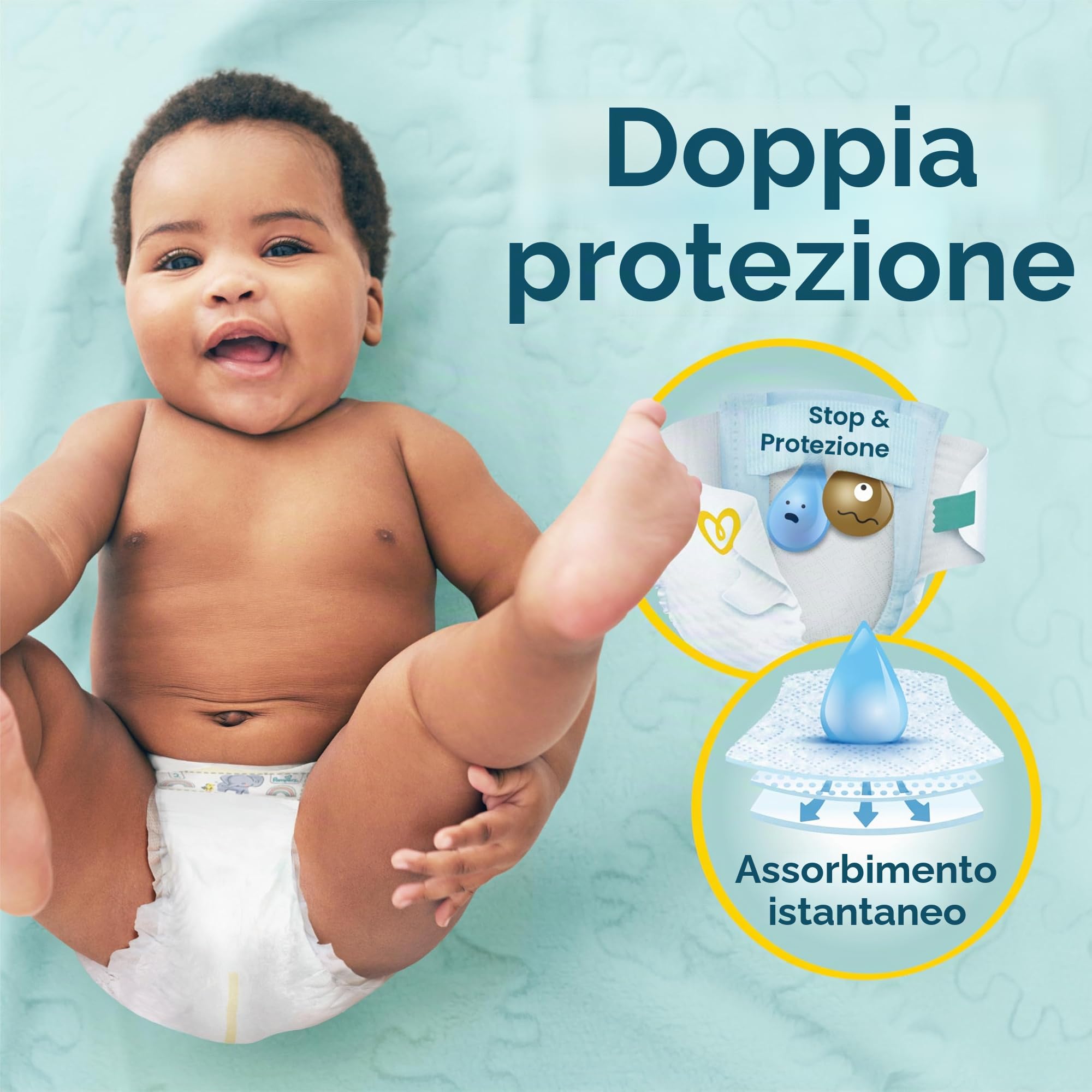 Pampers Pannolini per bambini, taglia 2 (4-8 kg), protezione premium, mini, confezione da 240 pezzi