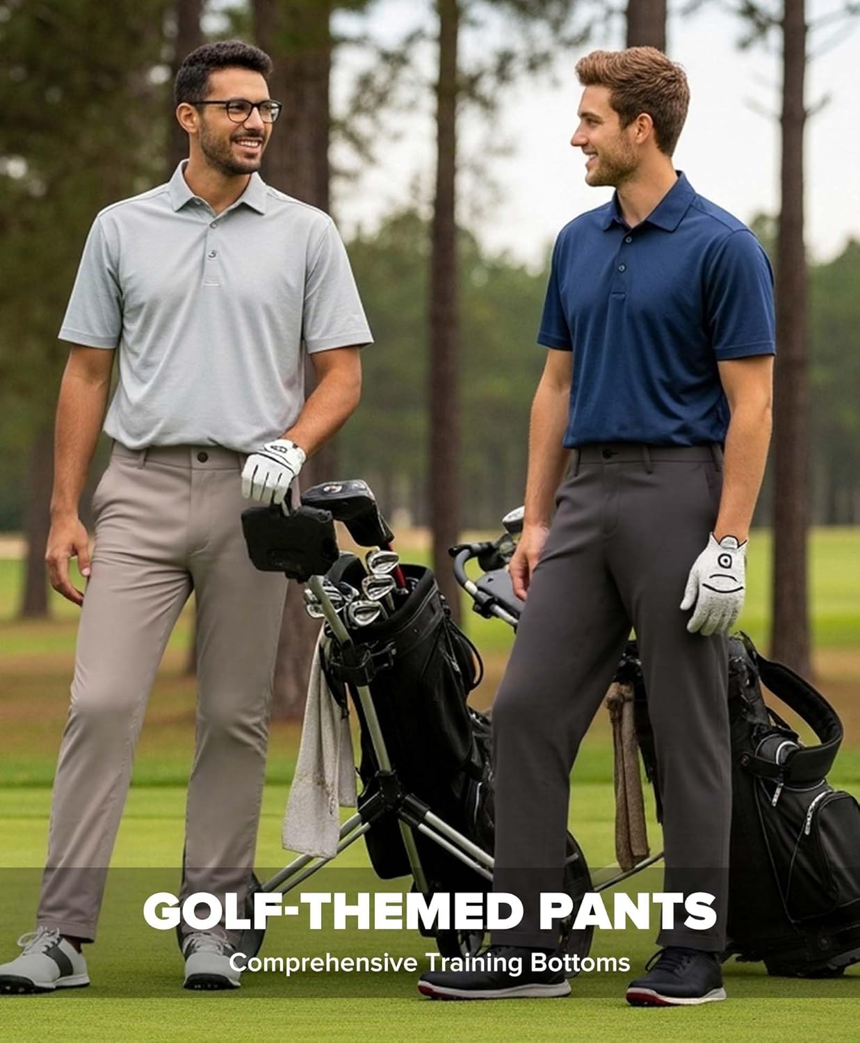 BRXL Men's Stretch Comfy Golf Pants Quick Dry Lightweight Work Casual Pants for Men with Pockets Belt Loops - Image 3