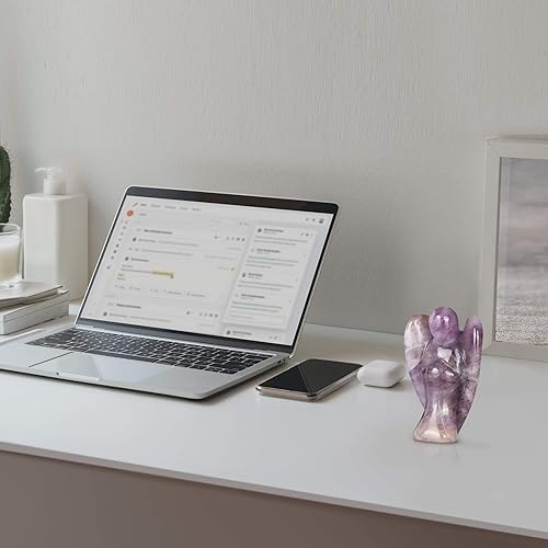 Miniatura 4 de Artistone Estatuas y figuras de ángel de cristal de amatista, bolsillo de gemas talladas, piedra curativa de ángel de la guarda, regalos para