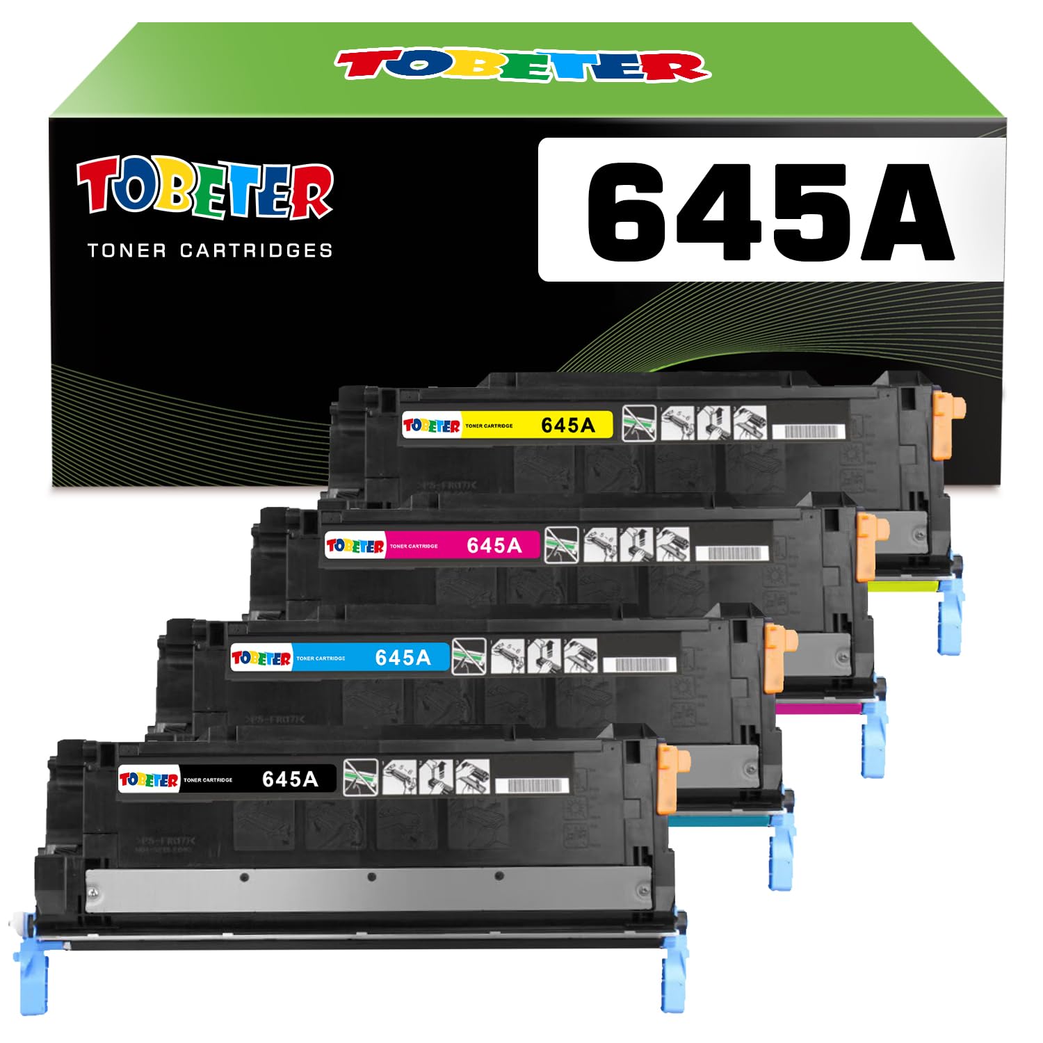 ToBeter 645A Toner Replacement for HP 645A Toner for Color Laserjet 5550 5550dn 5550n 5550dtn 5500dn 5500n 5500 Printer Toner C9730A C9731A C9732A
