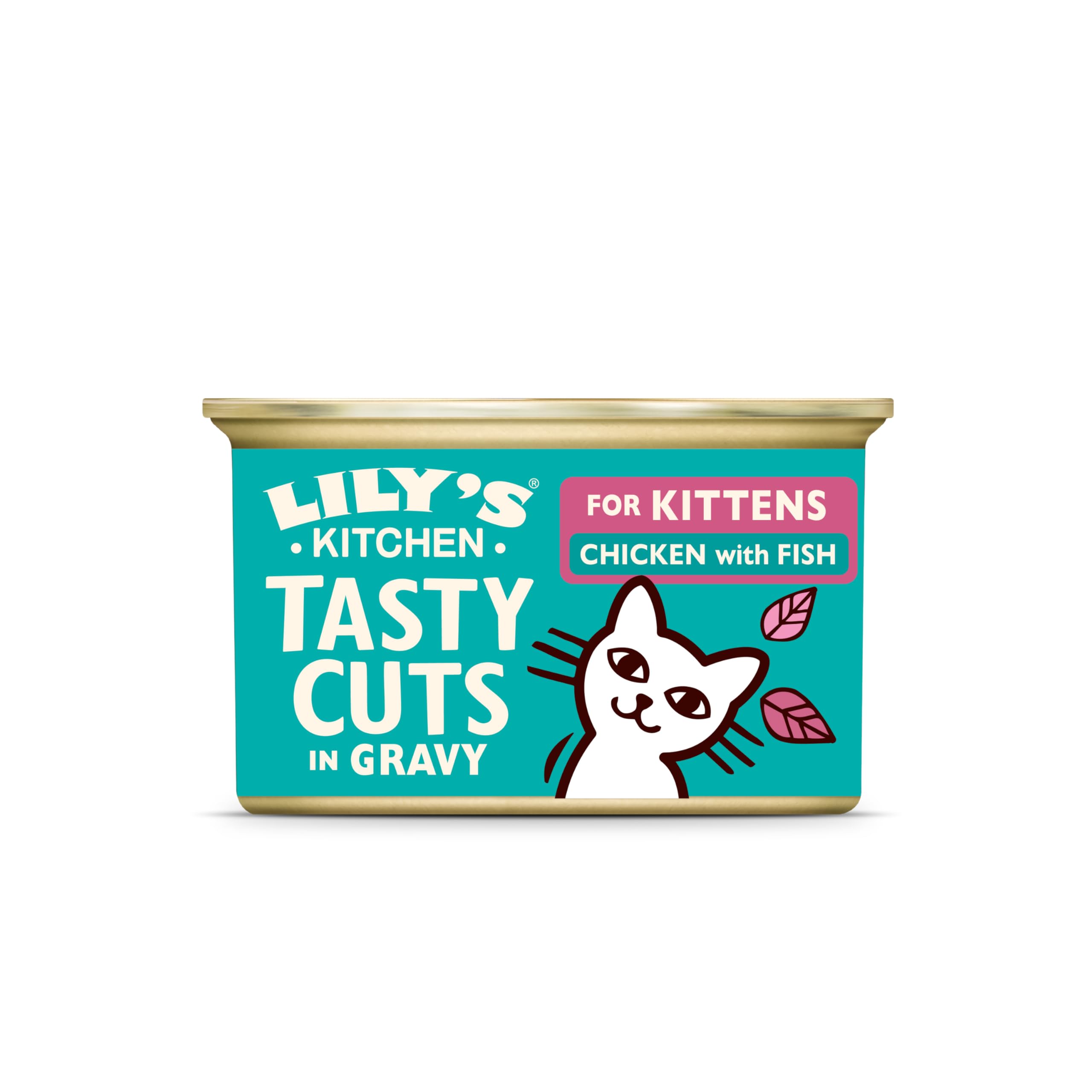 Lily’s Kitchen Tasty Cuts in Gravy Chicken with Fish, Complete Nutrition, Kitten Wet Food 18x Tins (85g), Tailored for Kittens, With Natural Ingredients, Grain-free Recipe, Kitten Food