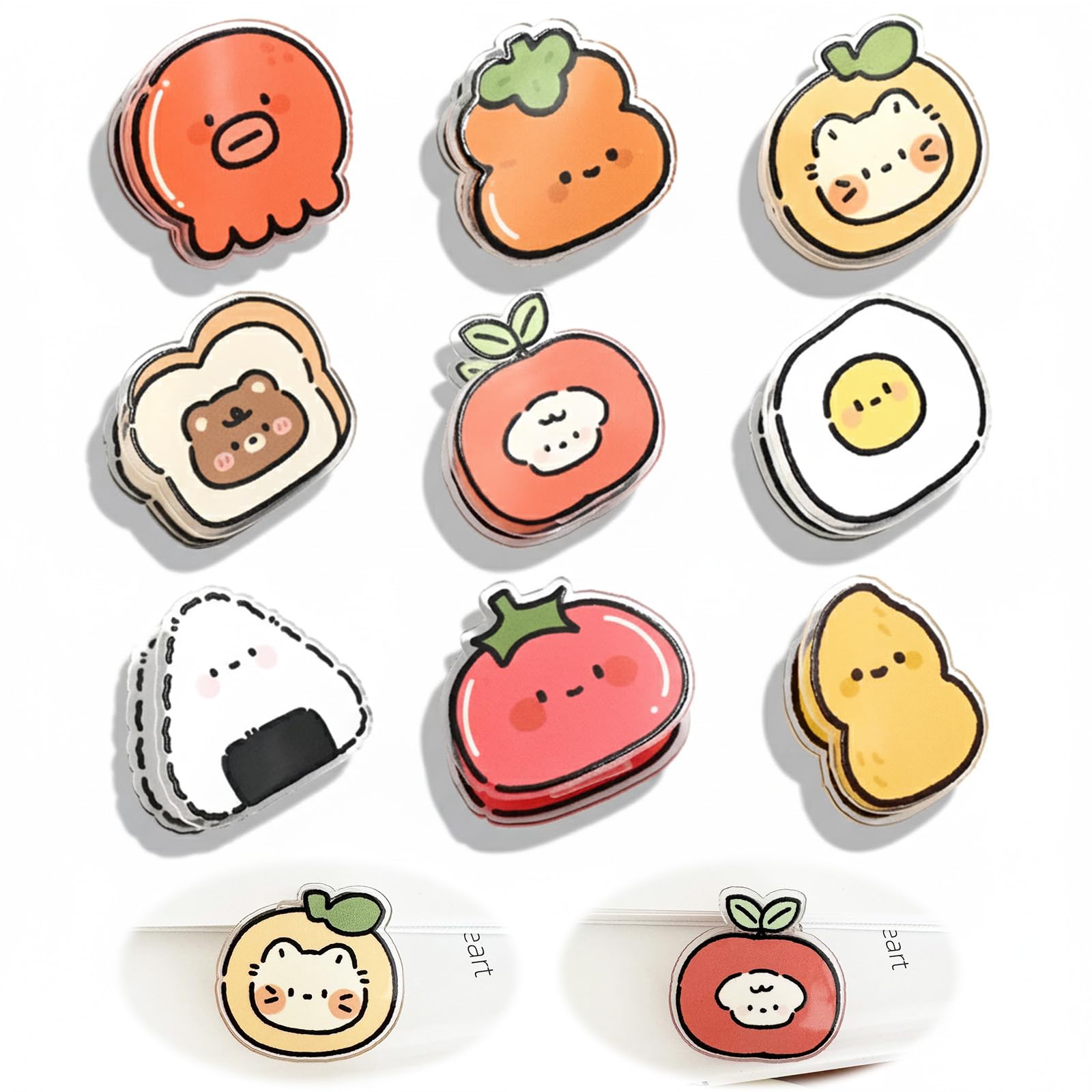 9 PCS Cute Chip Clips Food Bag Clip Set, Food Shaped Bag Clips Funny Kitchen Snack Bag Sealer, Acrylic Chip Clip for Airtight Seal Food Storage