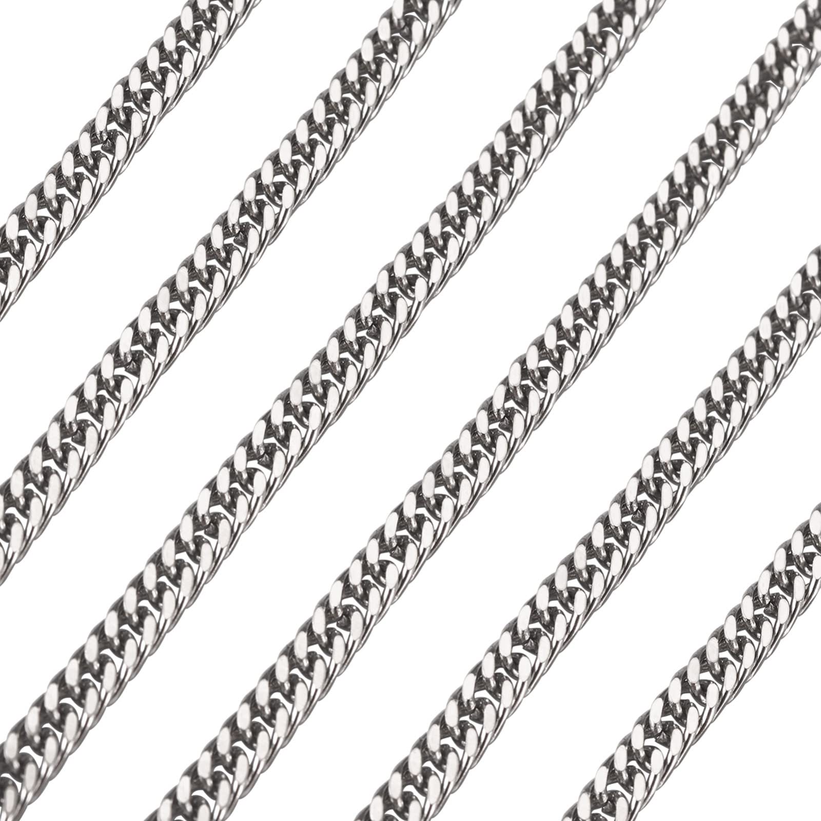 Craftdady Catena a maglia larga in acciaio inox da 5 m con catena a croce ovale non saldata, con bobina per collane, bracciali, gioielli fai da te