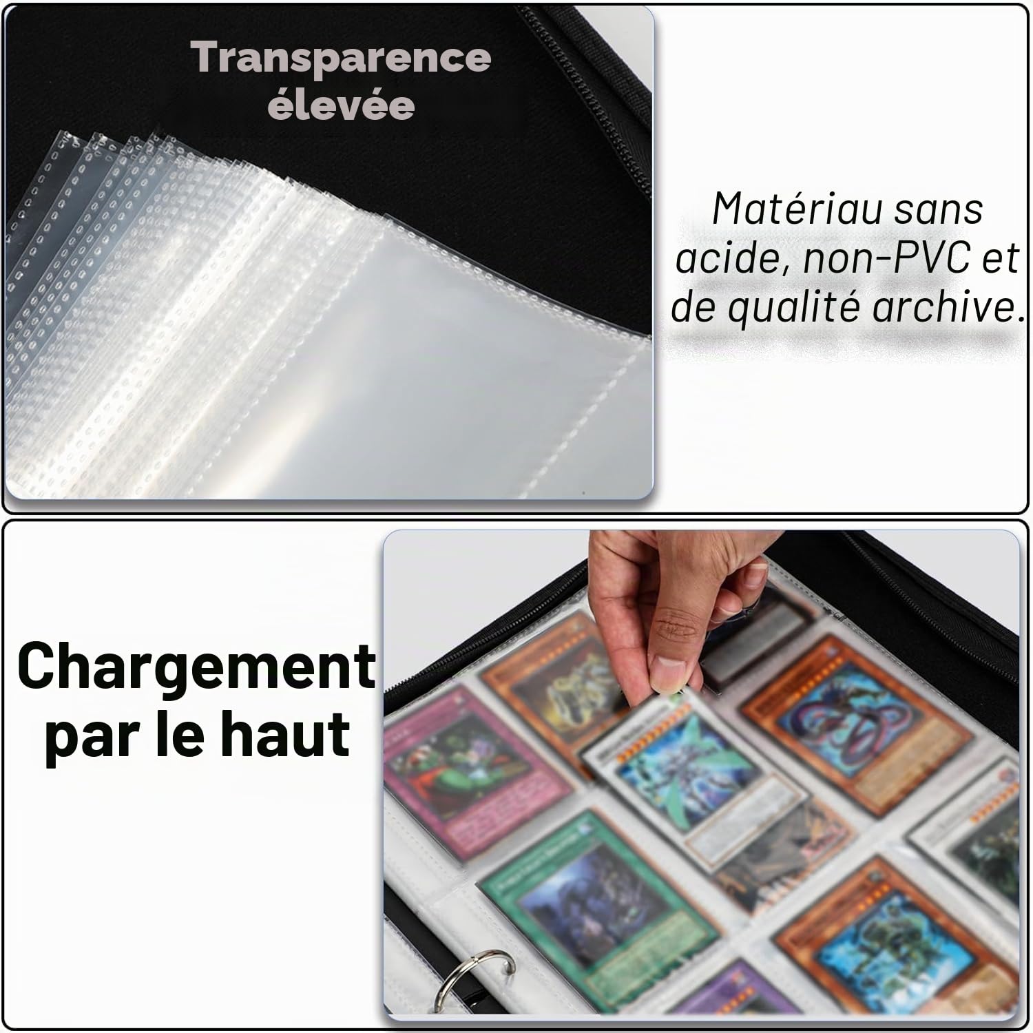 Classeur compatible avec les cartes Lorcana 990 poches, porte-cartes à collectionner pour cartes de sport et autres cartes à collectionner MTG TCG avec 55 pochettes (LOR-ST)