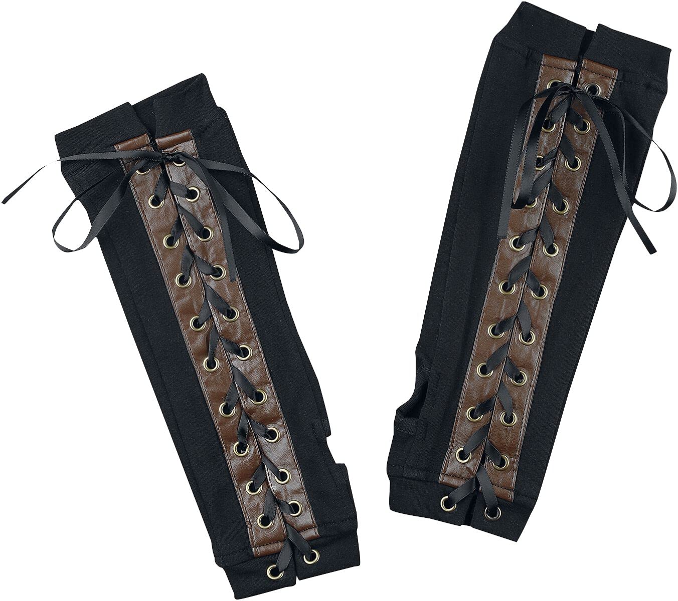 Poizen Industries Mara Lace Up Corset Gothic Punk Rock Arm Warmers AAW-MARA-BBR