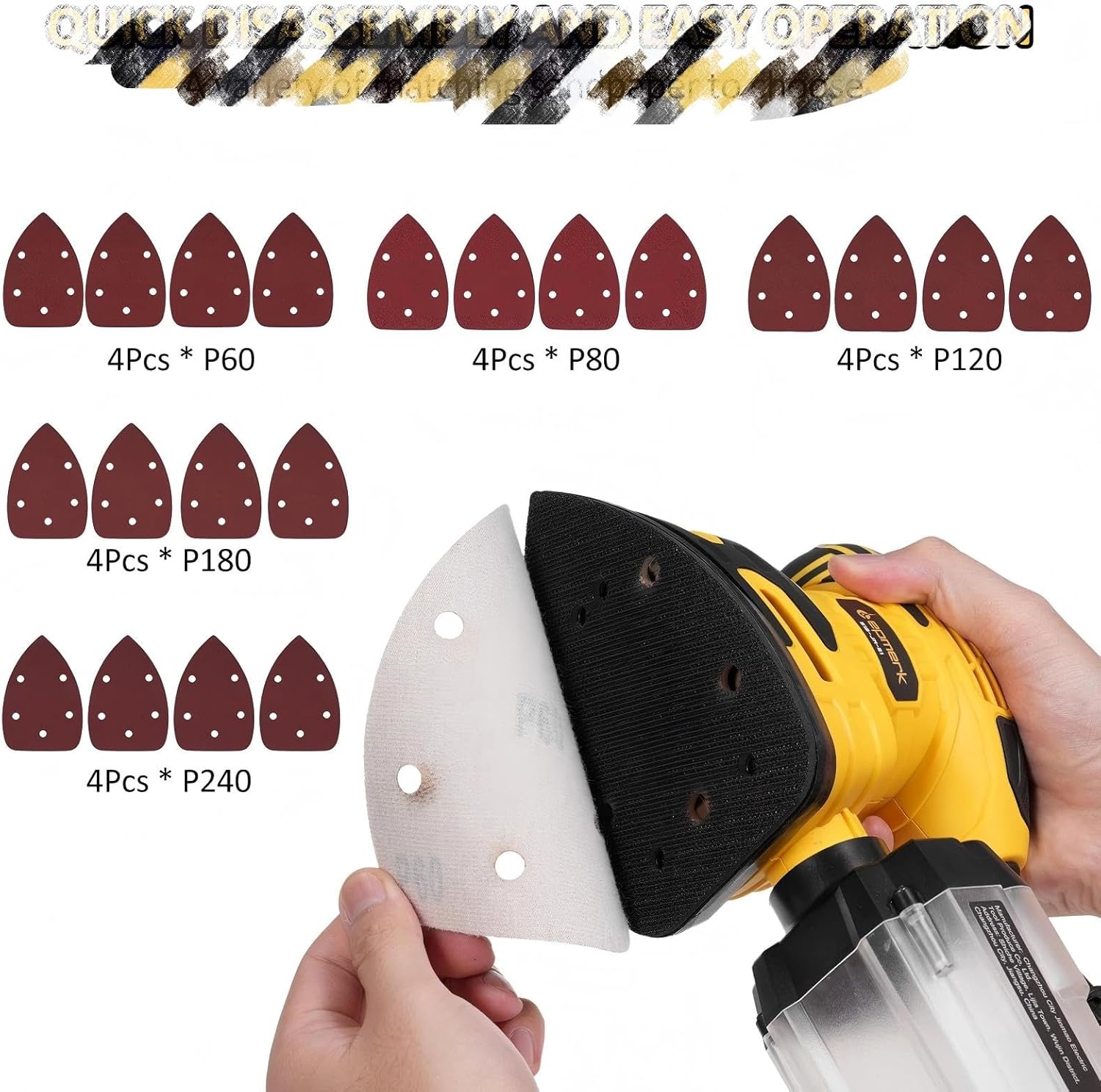 Detail Sander with Efficiency Dust Collection System for Tight Spaces Sanding