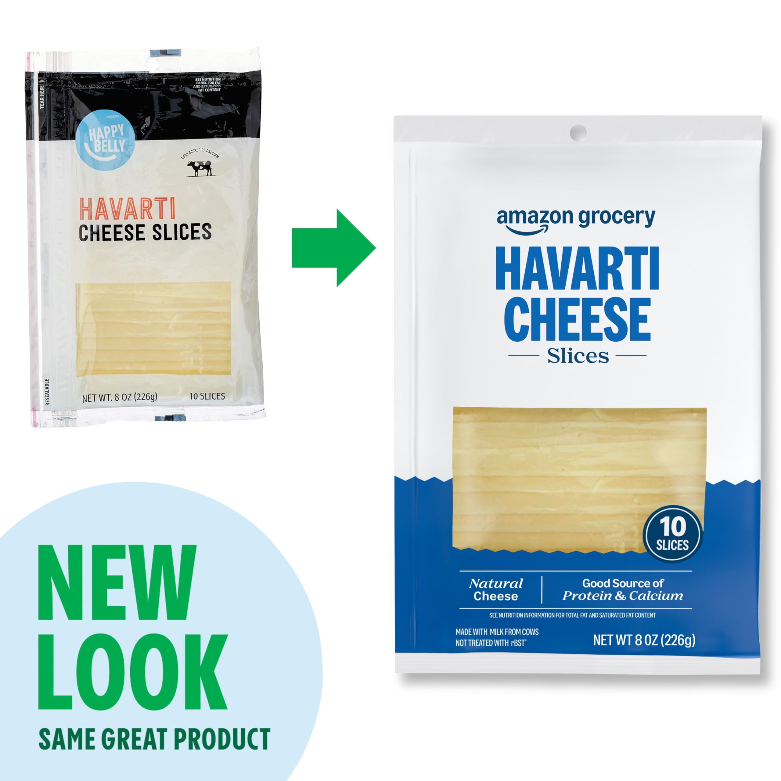 Amazon Grocery Havarti Cheese 8 Oz 10 Slices Previously Happy Belly Packaging May Vary — view 2