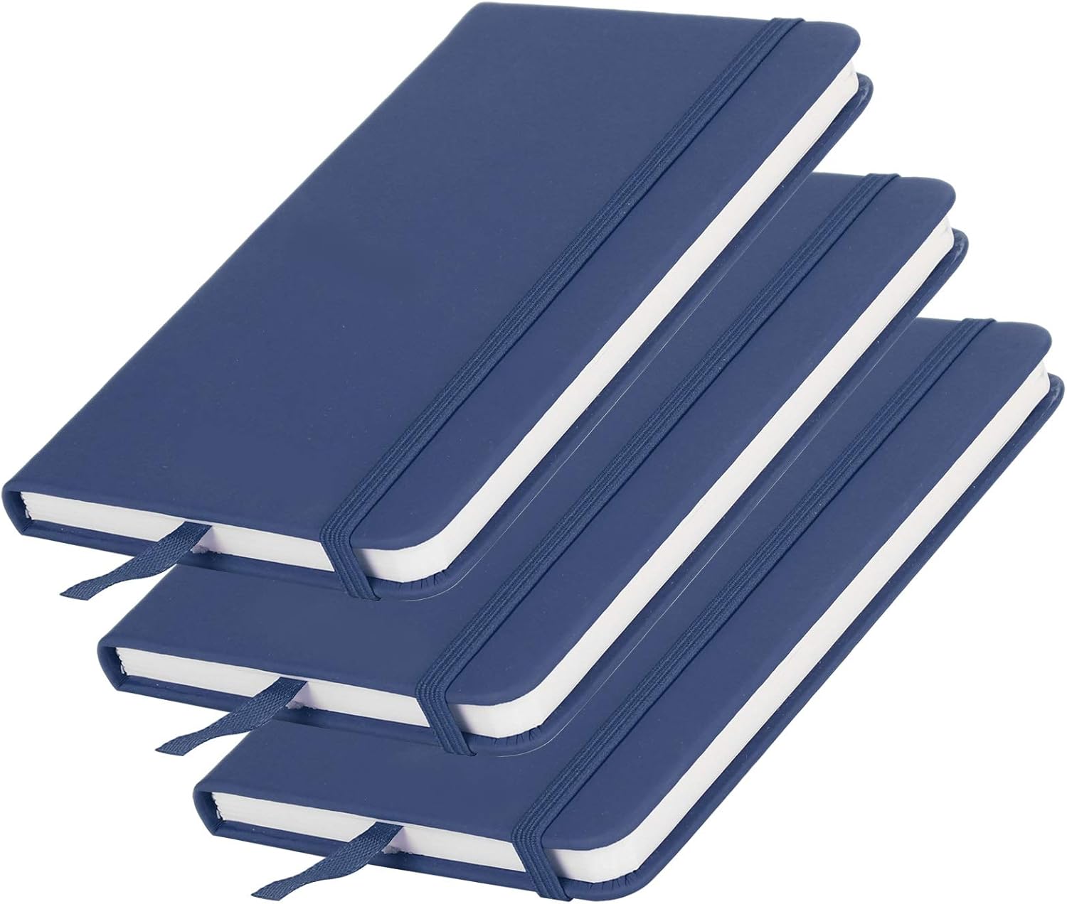 OPPWONG A6 Notebook, 3Pcs Journals Notebook Bulk Lined Journal Notebook Pocket Notebook Soft PU Leather Cover Ruled Writing Notebook for Home Writing School Office Business (Blue)