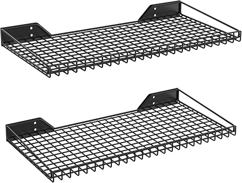Miniatura 8 de TORACK Paquete de 2 estantes de almacenamiento montados en la pared, estante de pared de 23.5 x 12 pulgadas para garaje, armario, lavandería,