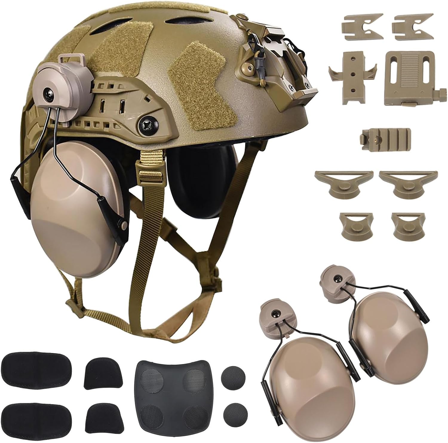 Lightweight Construction Tactical Fast Helmet Integrated NVG Mount Adjustable Size for Adult and Teenager