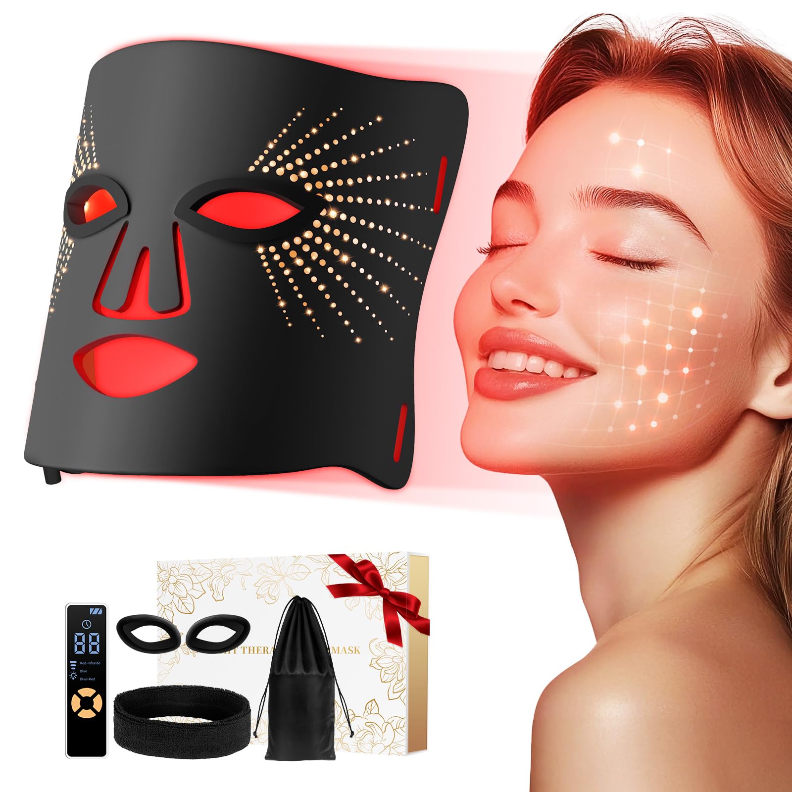 Amazon.com: LED Silicone mask (Model: LP-RVTGLWP-WHT, LP-RVTGLW 