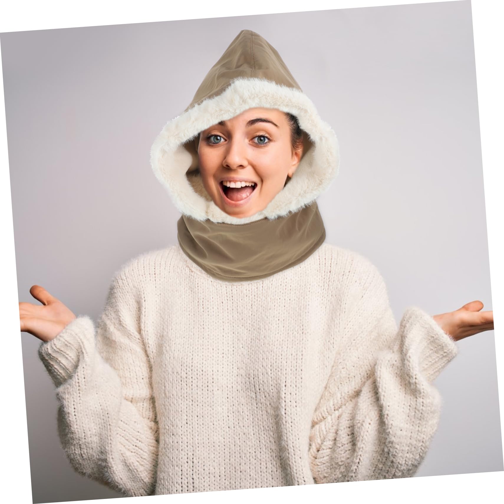 FOMIYES Windproof Thermal Ski Mask Hood for Outdoor Activities Practical Facial Hood Neck Cover for Motorcycle Riding Thick Insulated Design for Cold Weather Protection Coffee